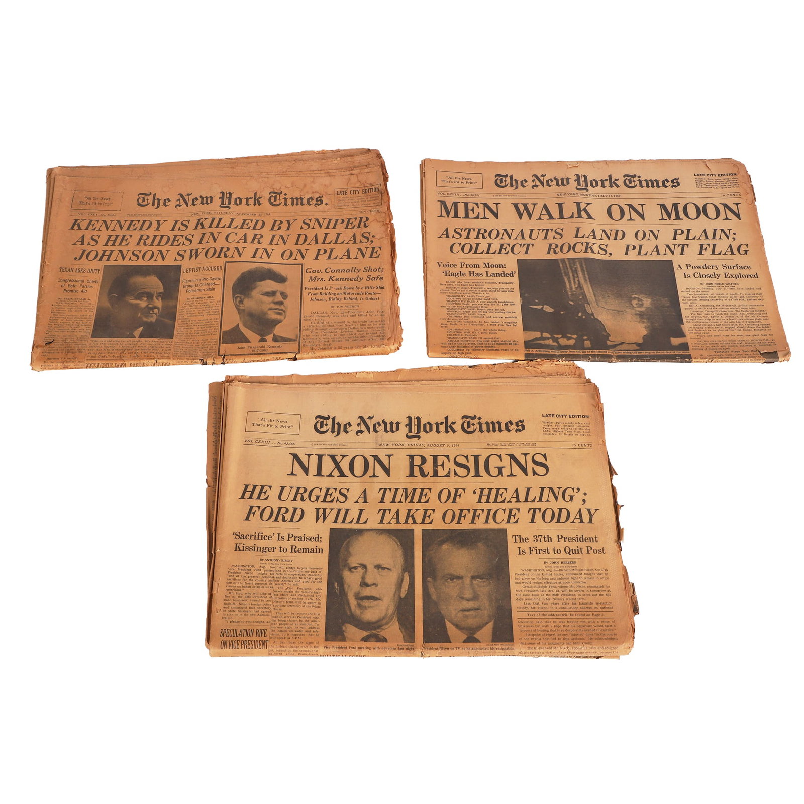 (3) New York Times Headline Newspapers To Include JFK Assassination Headline (1 of 4)