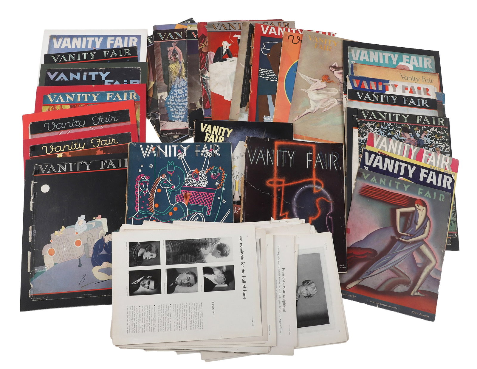 Early 20th C. Vanity Fair Lot: Early 20th C. Vanity Fair Lot Vanity Fair collection rich in Art Deco stylings to include a wide assortment of covers ranging all through 1910-30 as well as (3) complete 1931 issues including