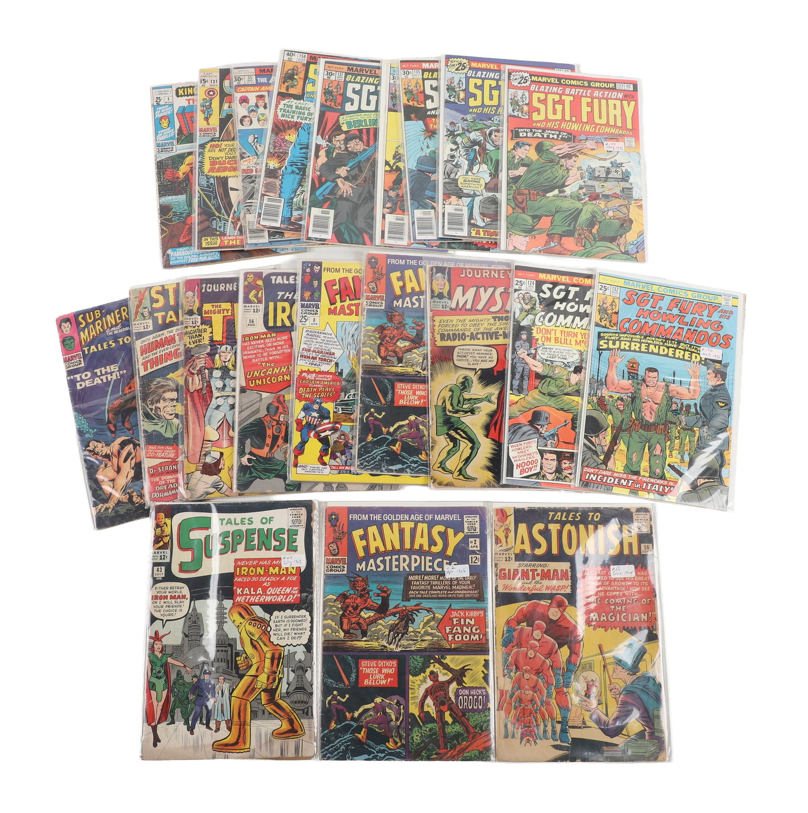 Collection of 1960s & 70s Marvel Comics: Collection of 1960s & 70s Marvel Comics Collection of (21) Marvel comic books published predominantly during the Silver & Bronze ages including Tales to Astonish, Sgt. Fury and His Howling Commandos, 