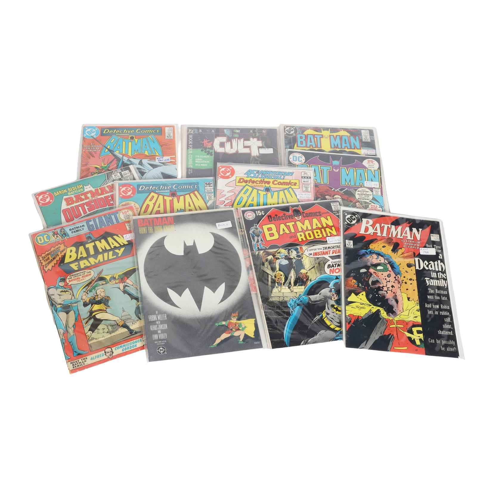 (12) Mixed DC Batman Comics: (12) Mixed DC Batman Comics (12) DC Batman comic books with primarily Silver & Bronze age publications including Detective Comics, Batman Family & more.