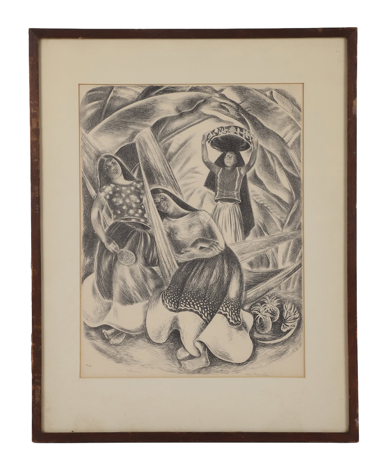 Doris Rosenthal (American, 1889-1971) - Lithograph: Doris Rosenthal (American, 1889-1971) - Lithograph Doris Rosenthal (American, 1889-1971) "Three Mexican Women", original lithograph on paper, pencil signed Doris Rosenthal, edition 19/30, 15" x 11