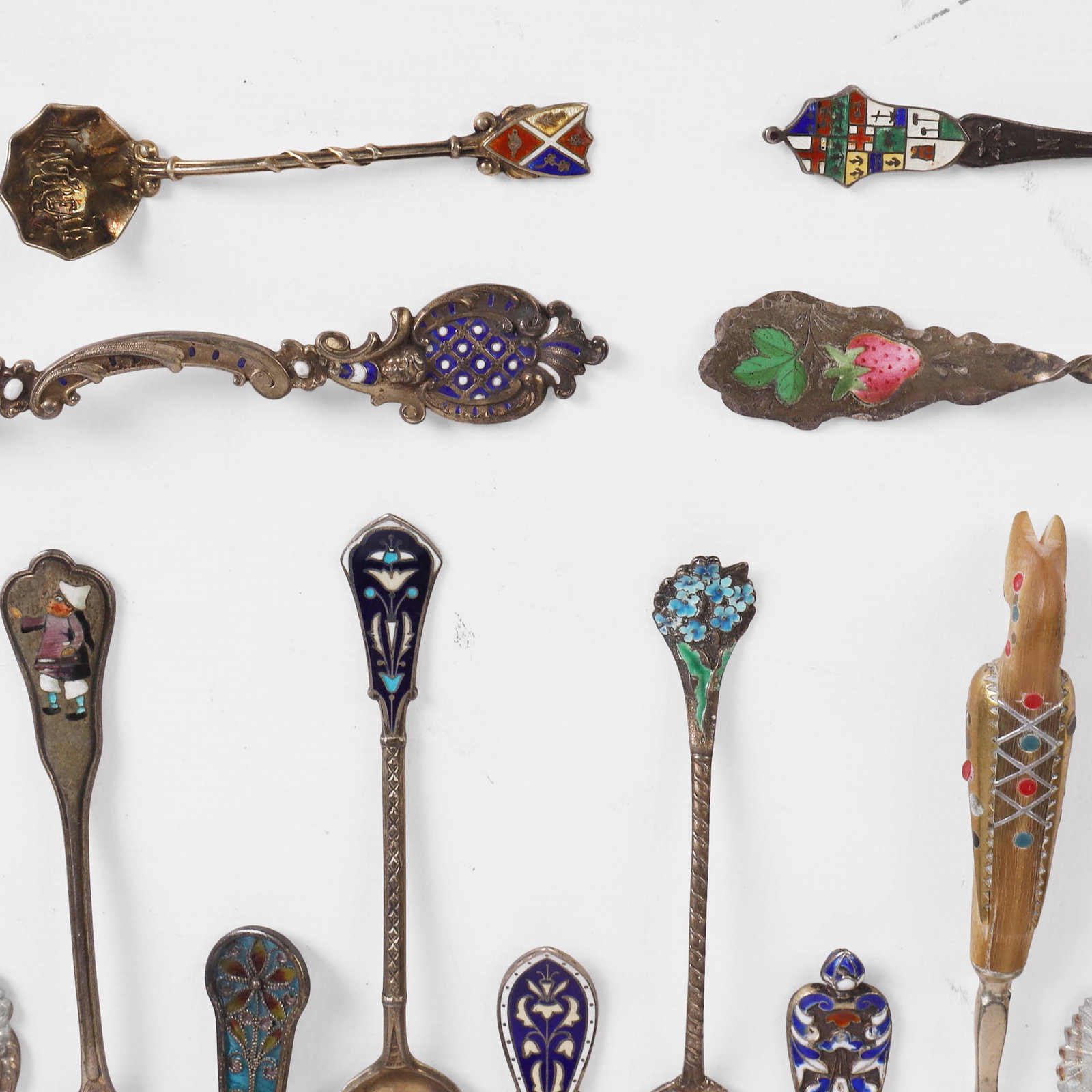 (18) Enameled Silver Flatware - 4