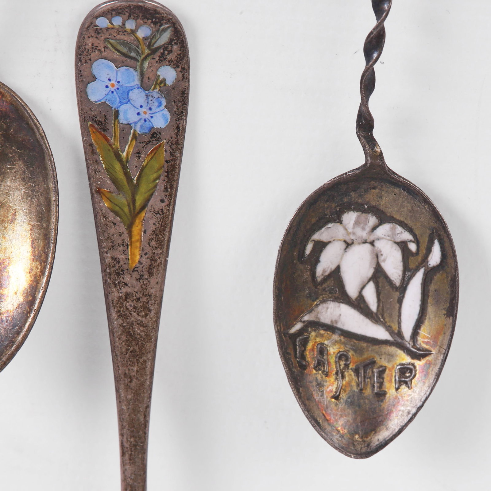 (18) Enameled Silver Flatware - 7