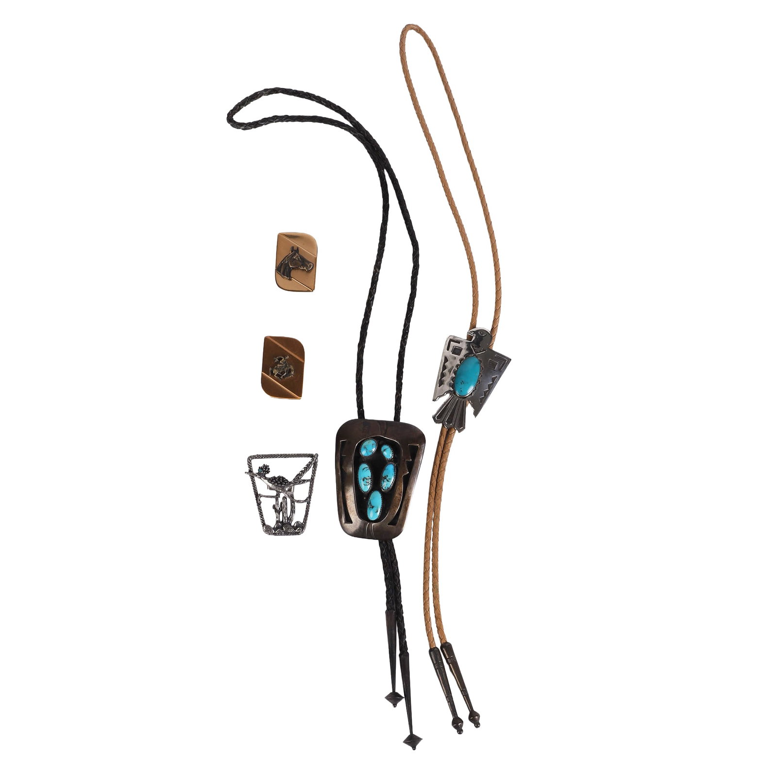 (2) Bolo Ties To Include Sterling Bell Trading Post Vintage Fred Harvey Era Turquoise Thunderbird: (2) Bolo Ties To Include Sterling Bell Trading Post Vintage Fred Harvey Era Turquoise Thunderbird Bolo Tie (2) Bolo Ties To Include Sterling Bell Trading Post Vintage Fred Harvey Era Turquoise Thunder