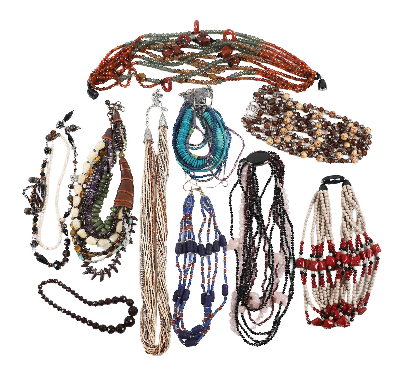 (11) Group Of Stone, Glass and Beaded Necklaces (1 of 13)