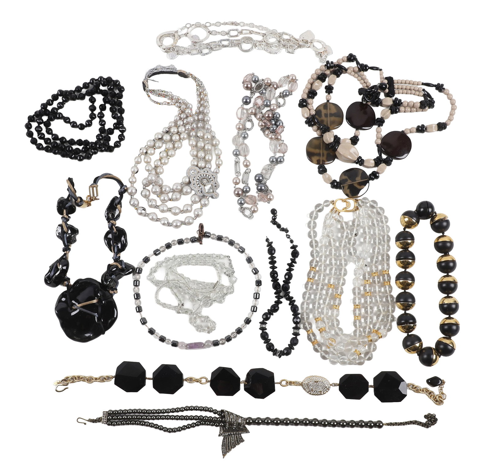 (14) Assorted Costume Jewelry Necklaces To Include Heidi Daus, Lee Angel: (14) Assorted Costume Jewelry Necklaces To Include Heidi Daus, Lee Angel Group of 14 assorted costume and fashion jewelry necklaces including Heidi Daus and Lee Angel, variety of statement and beaded 