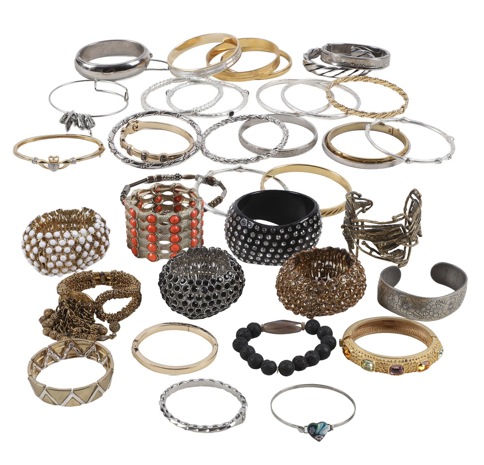 (33) Group Of Costume Bracelets and Bangles To Include Monet, Miriam Haskell (1 of 20)