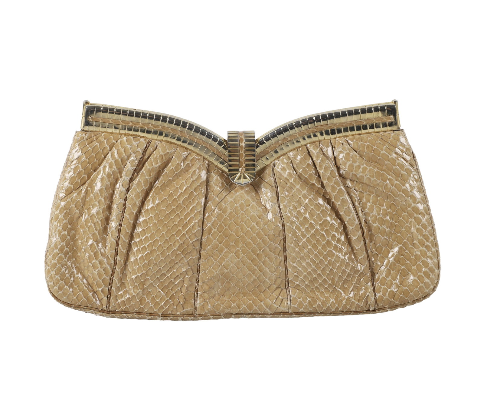 Judith Leiber Beige Clutch With Mirror & Comb (1 of 6)