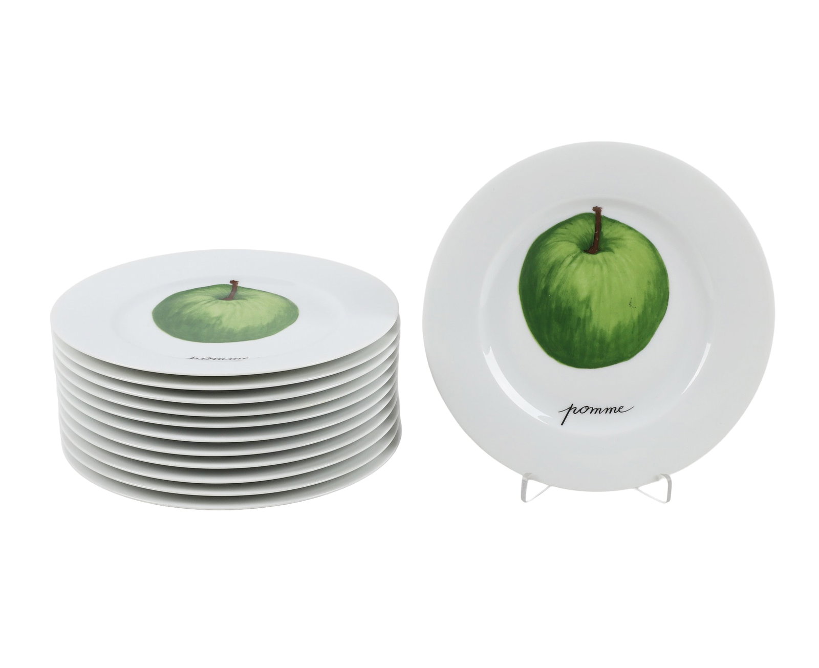 (12) Limoges 'Porcelaine de Sologne' Apple Plates (1 of 6)