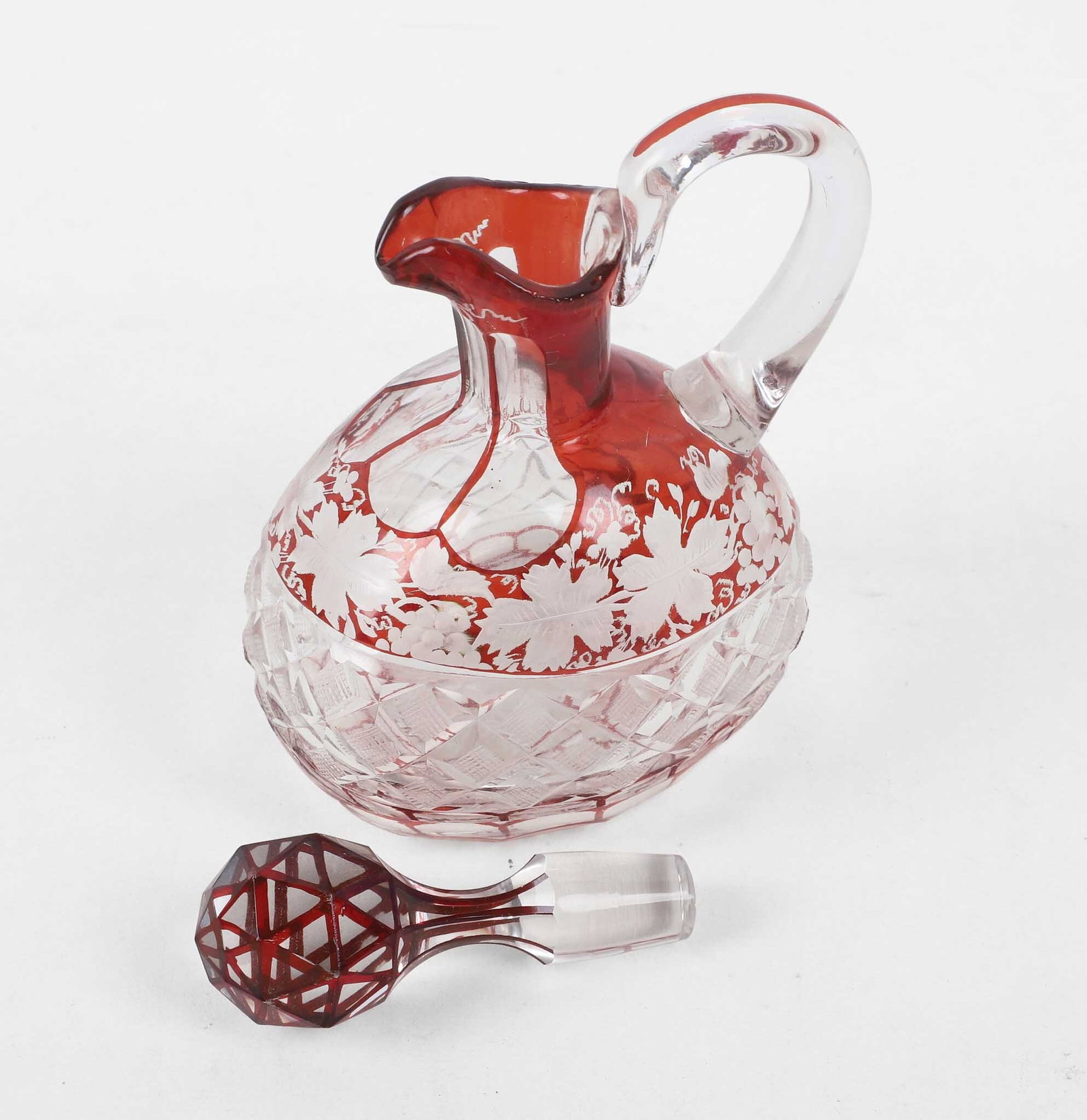 Bohemian Crystal Ruby Decanter - 2