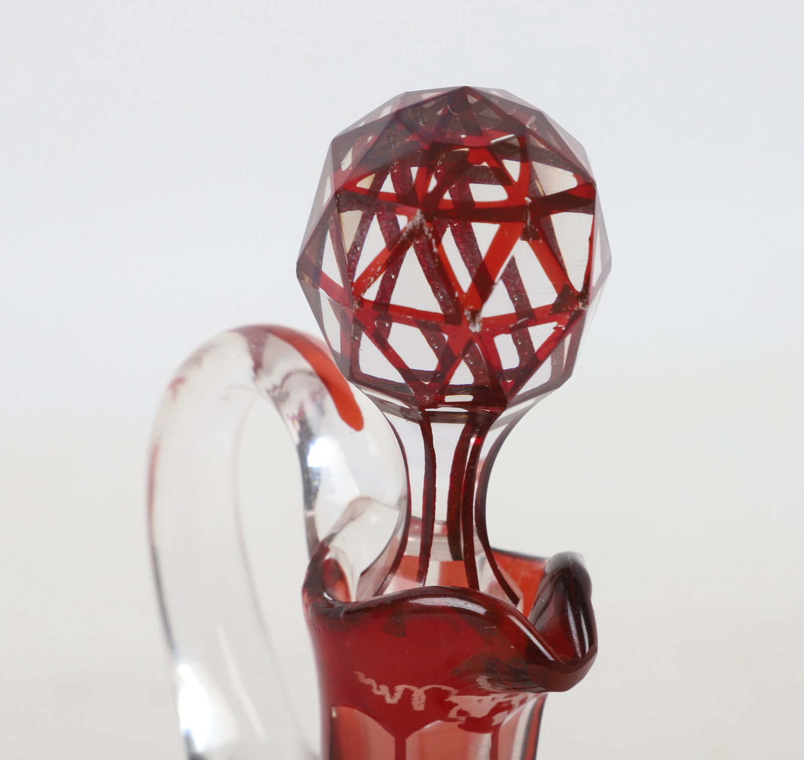 Bohemian Crystal Ruby Decanter - 4