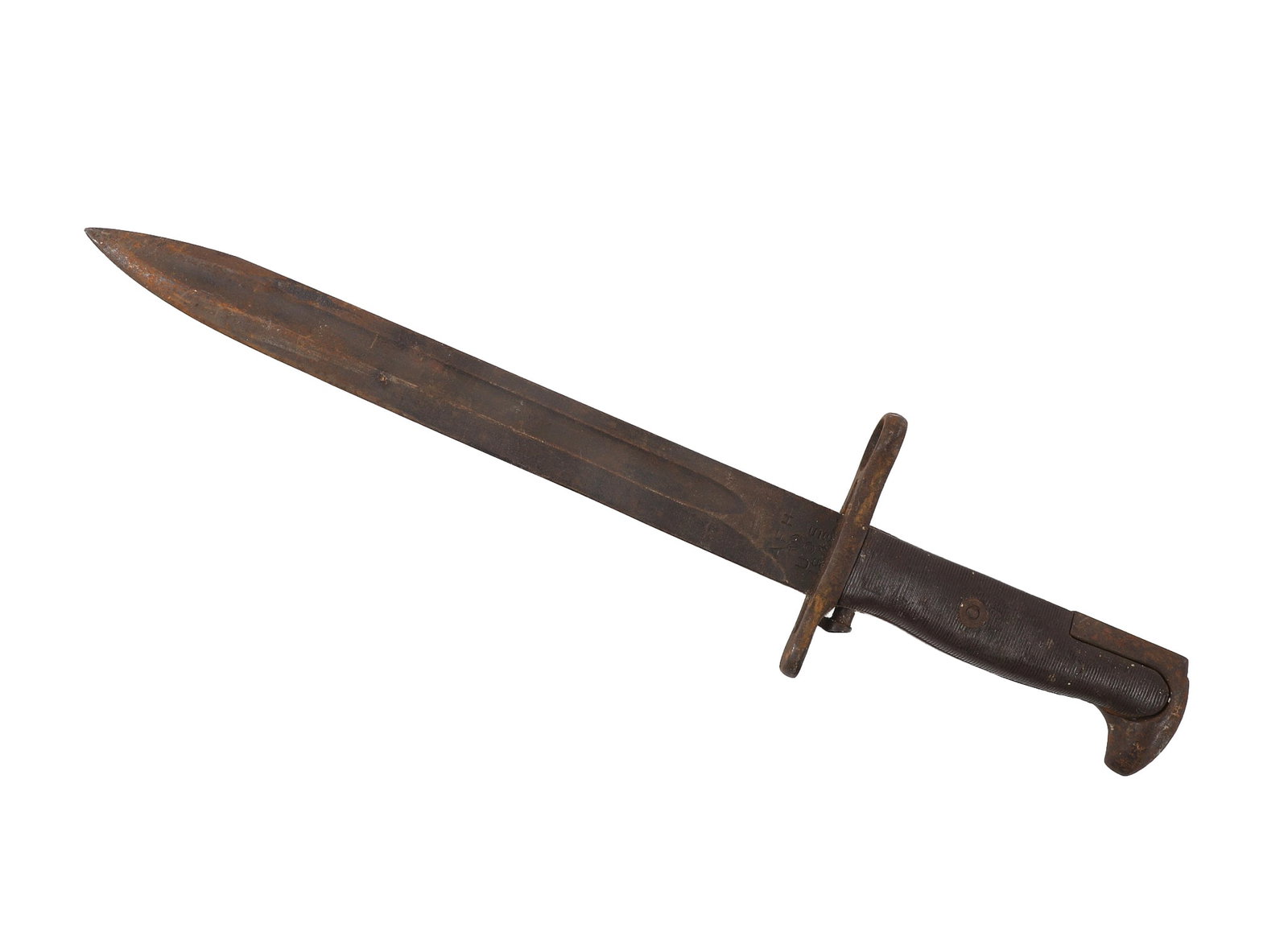 WWII U.S. AFH M1 Garand Bayonet: WWII U.S. AFH M1 Garand Bayonet A rare U.S 1943 M1 Garand bayonet produced by the American Fork & Hoe Co. and marked with a flaming bomb, a unique example of wartime production in total war. No
