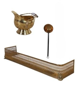 (3) Pc Brass Fireplace Accessories (1 of 7)