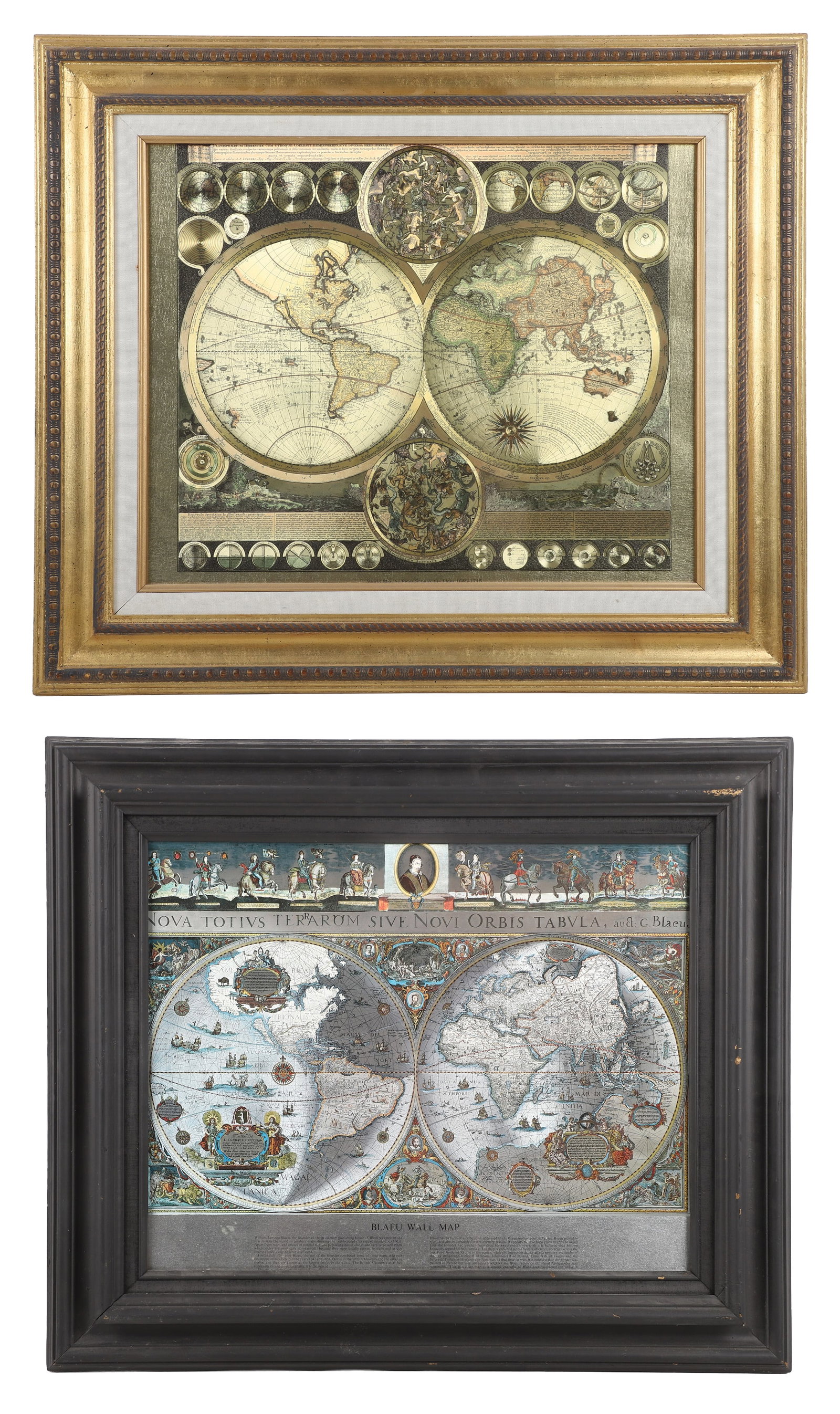 (2) Vintage Decorative Double Hemisphere Foil Maps (1 of 10)