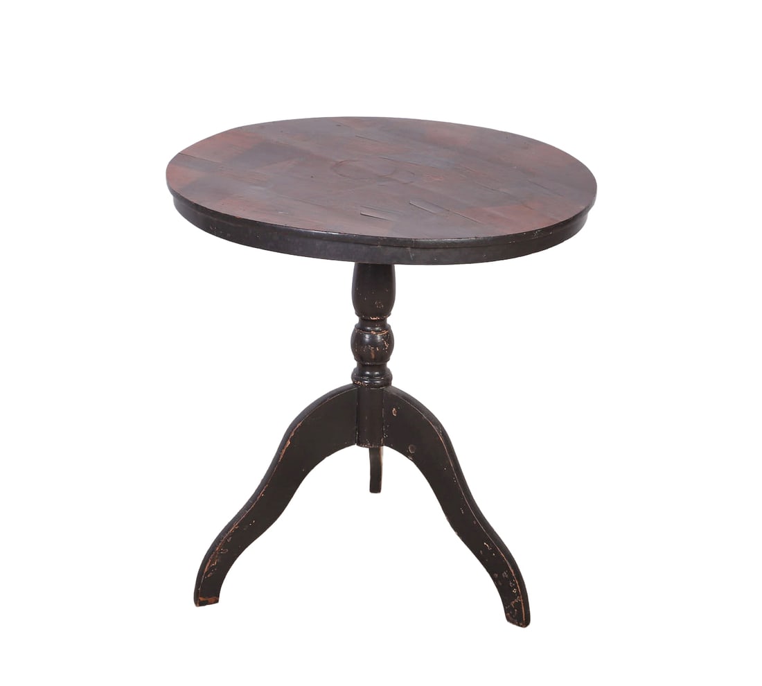 Folk Art Patchwork Marquetry Tea Table (1 of 6)