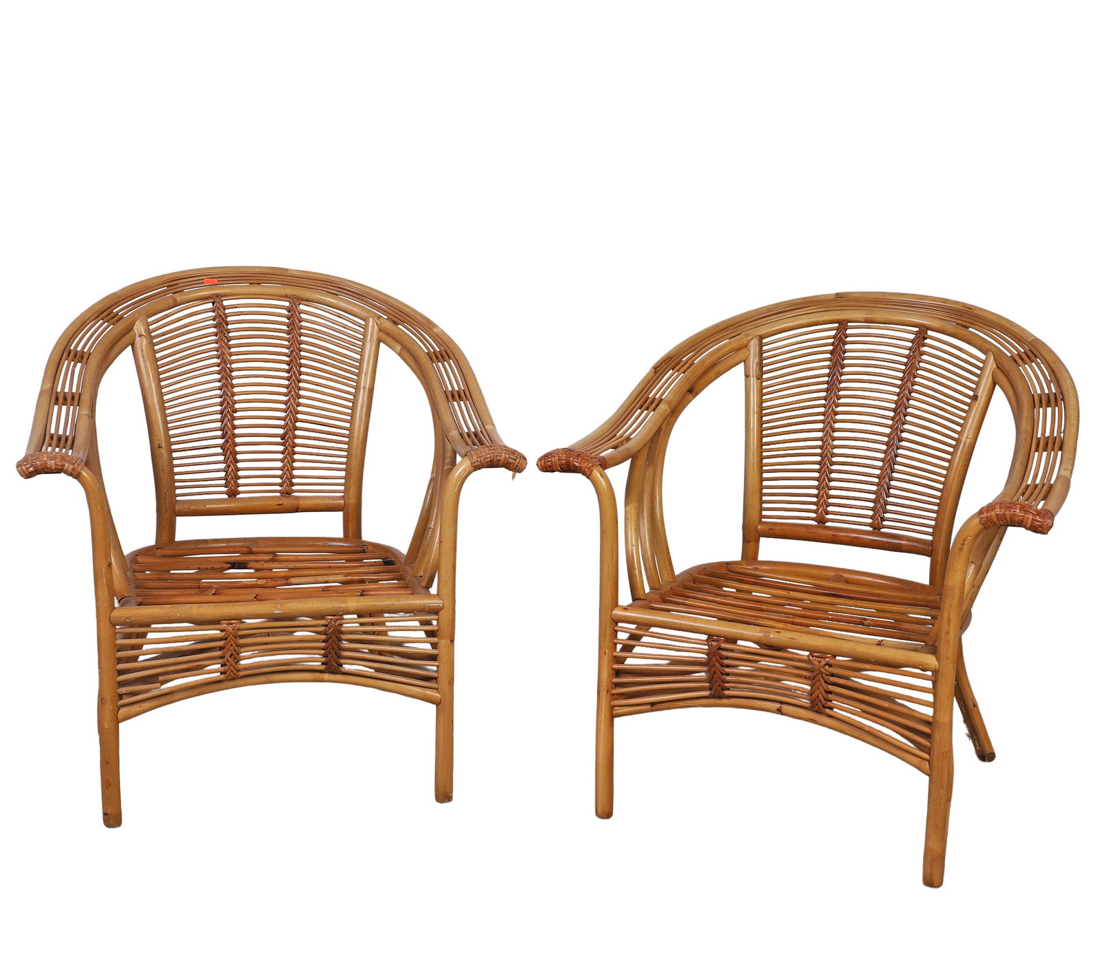 Pair Franco Albini Style Rattan Armchairs (1 of 7)