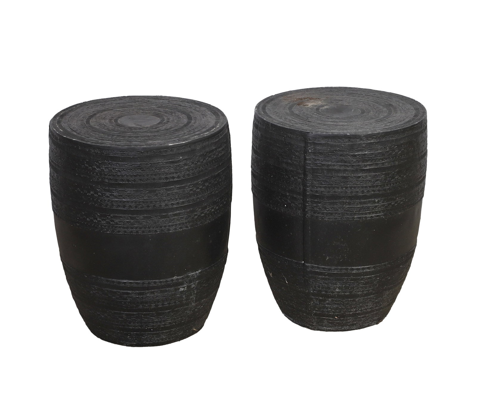 Pair Of Black Garden Stools/Tables (1 of 5)