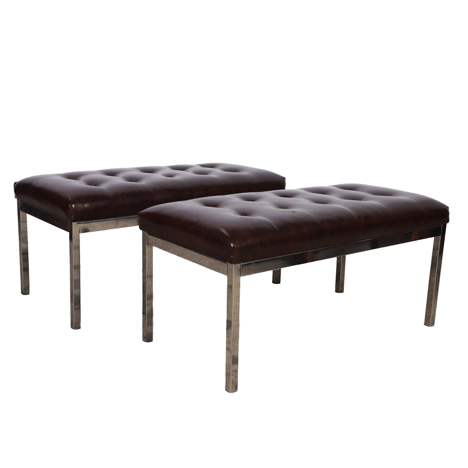 (2) Modern Chrome Benches (1 of 3)