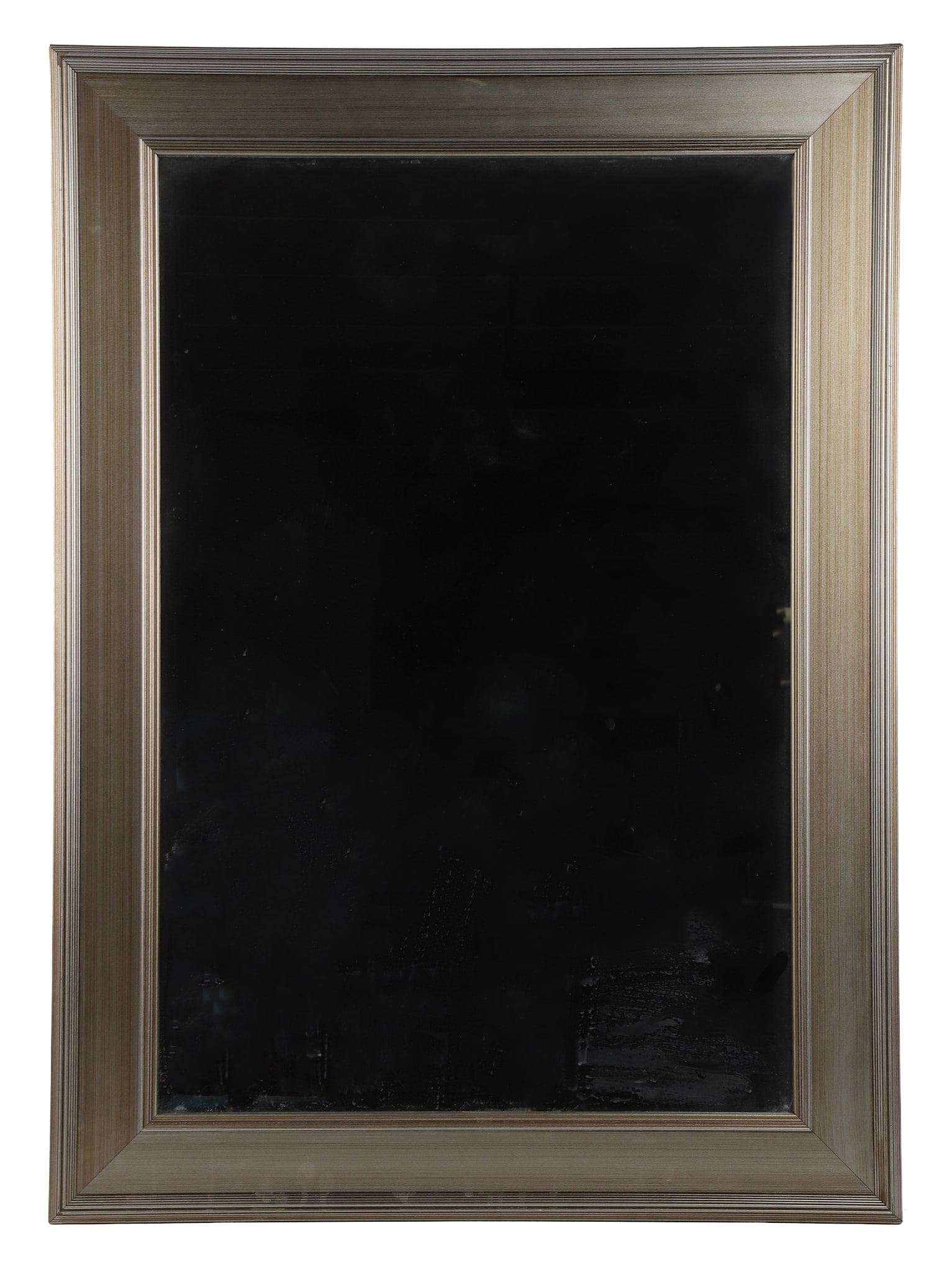 Decorative Dressing Mirror: Decorative Dressing Mirror Beveled glass mirror in a faux silver gilt wood molding frame. 43.5" H x 32' W frame.