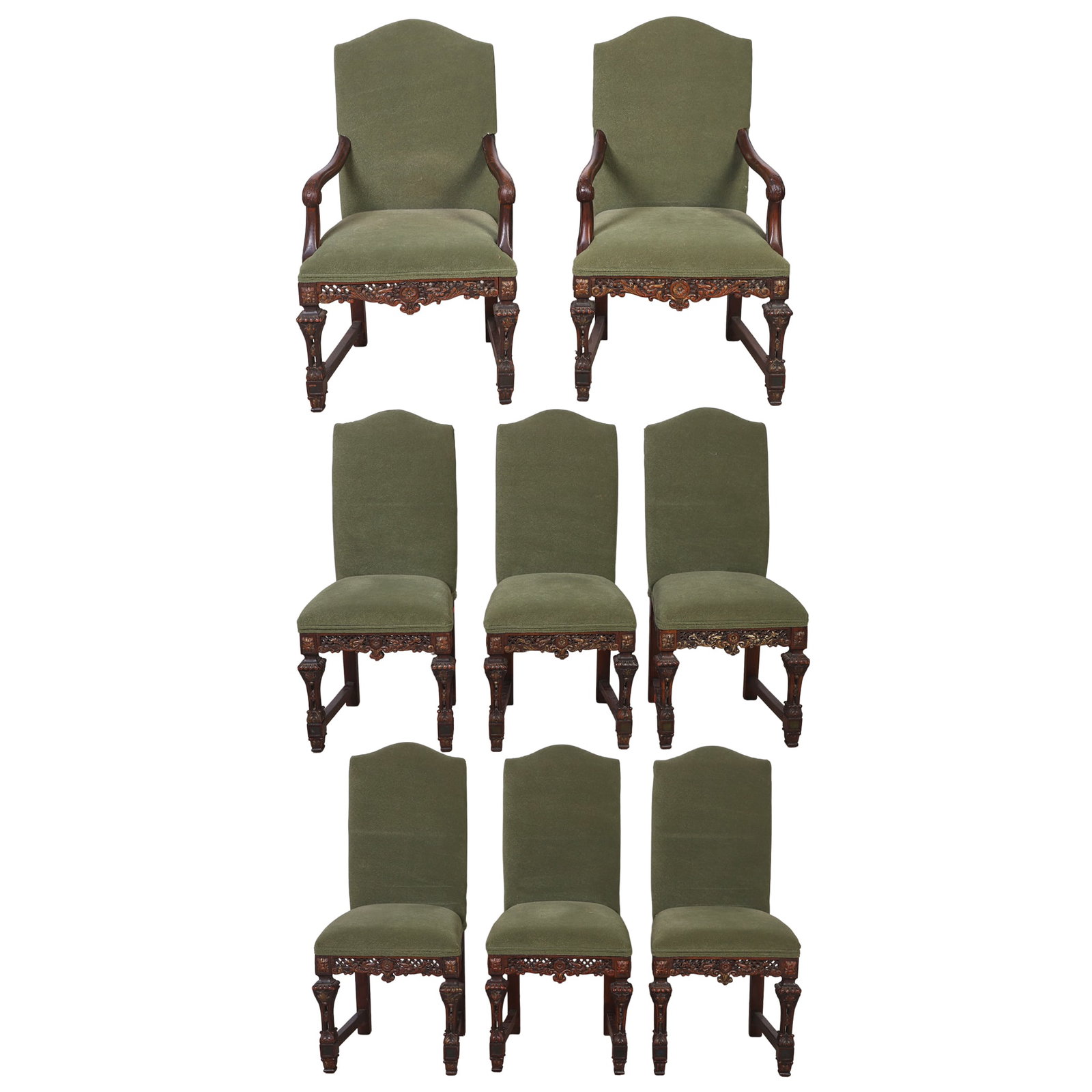 (8) Renaissance Revival Style Carved Dining Chairs (1 of 12)