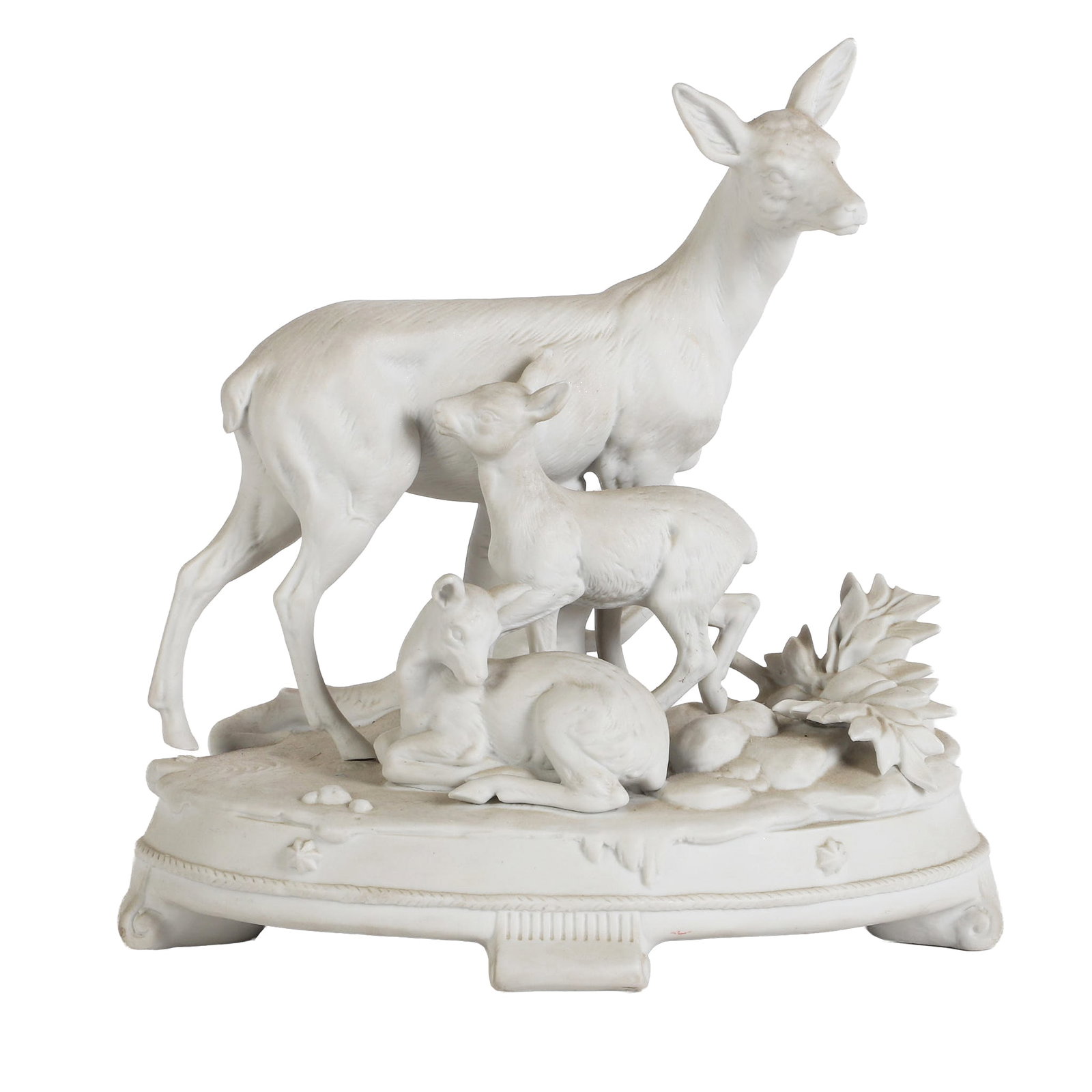 Doe & Fawns Bisque Figurine (1 of 6)