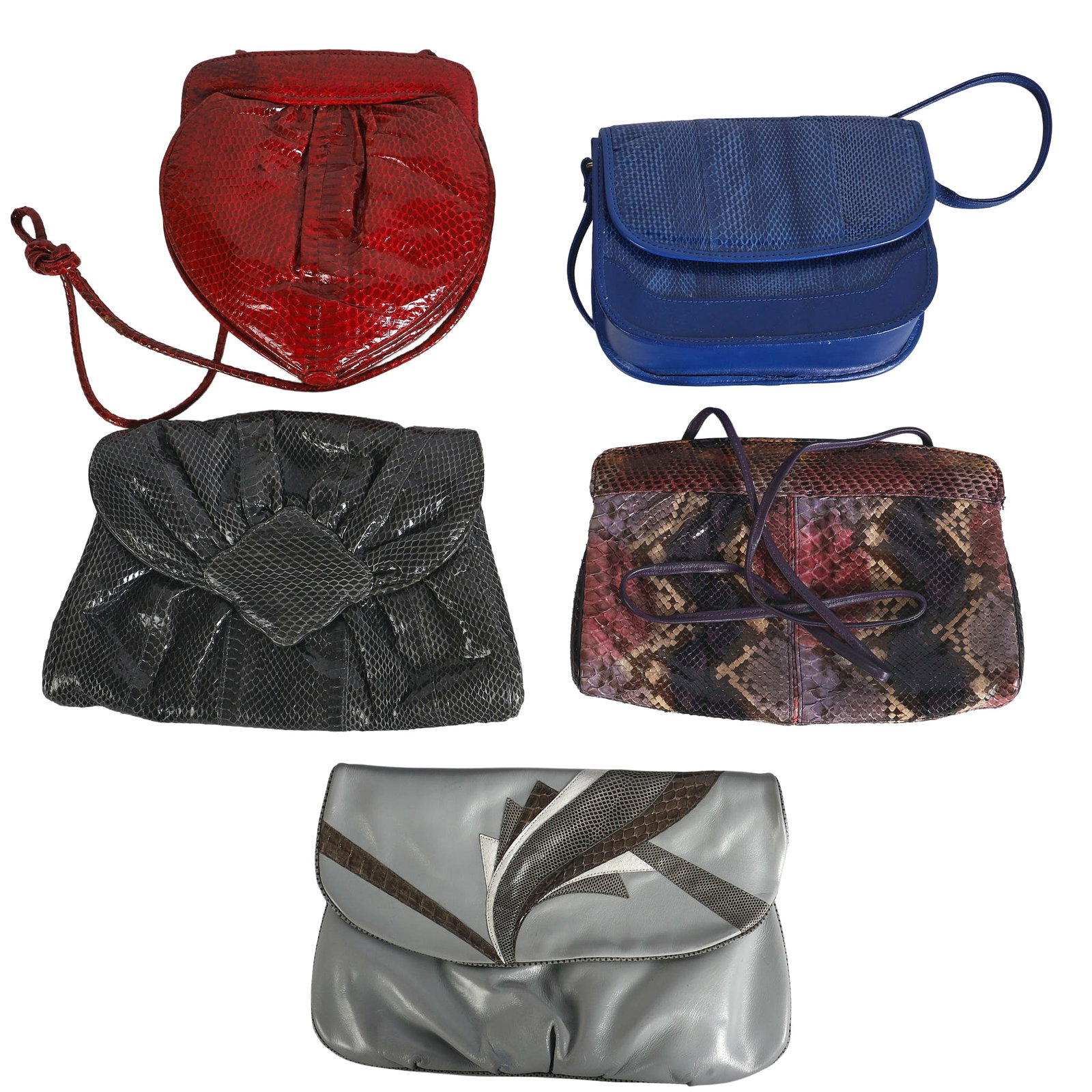 (5) Vintage Snakeskin Handbags to include Carli Fiori (1 of 20)