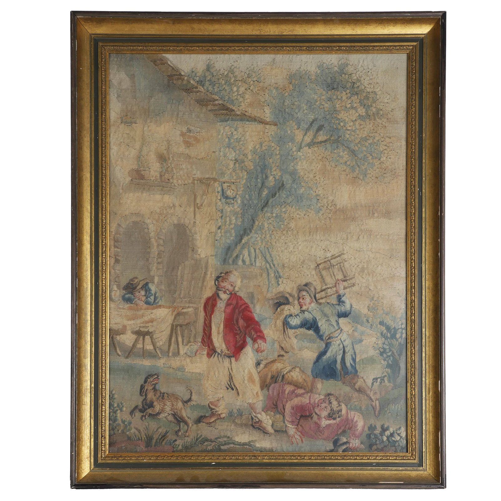 After Teniers, Framed Antique Tapestry Fragment (1 of 9)