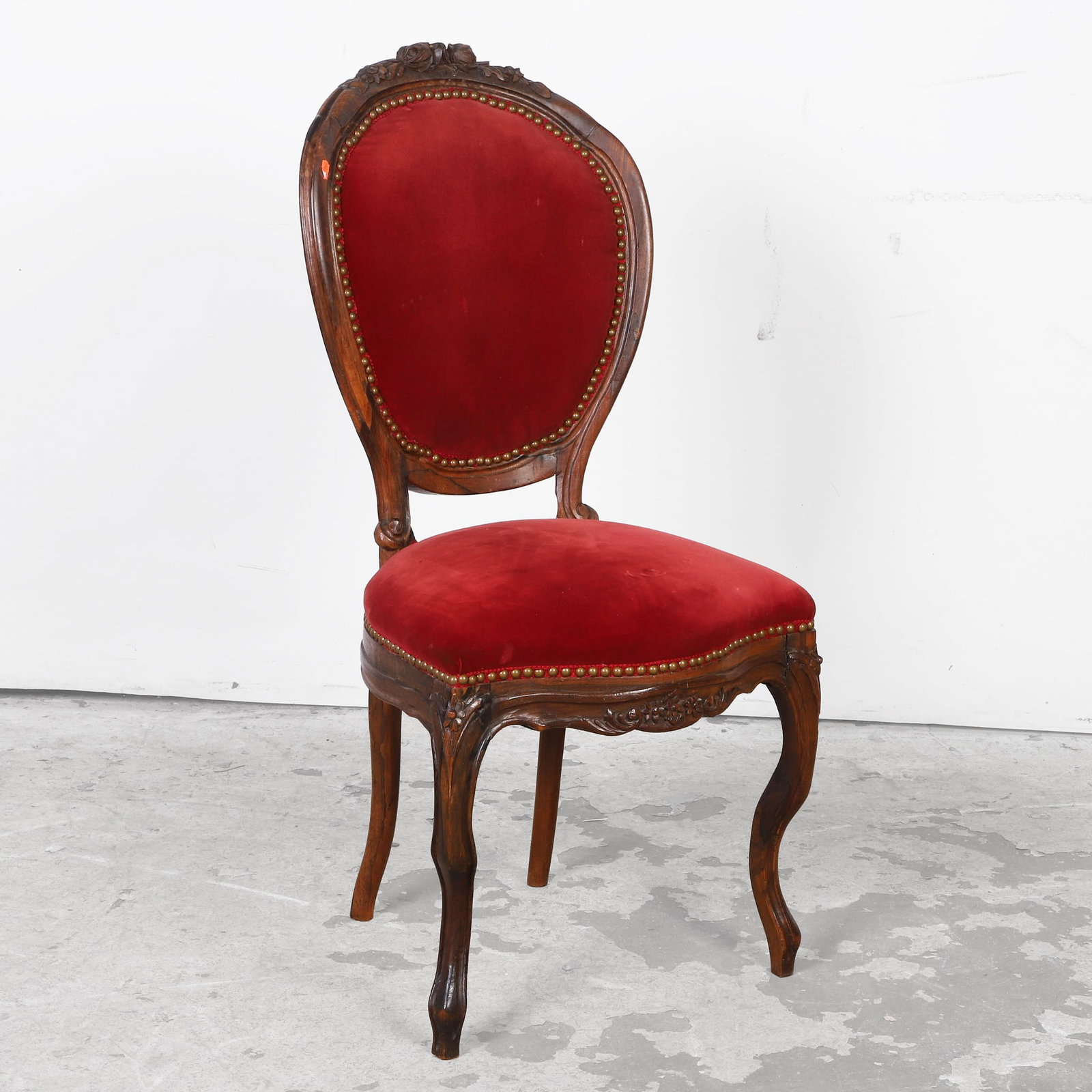 (7) Antique French Louis XV Style Carved Rosewood Dining Chairs - 4