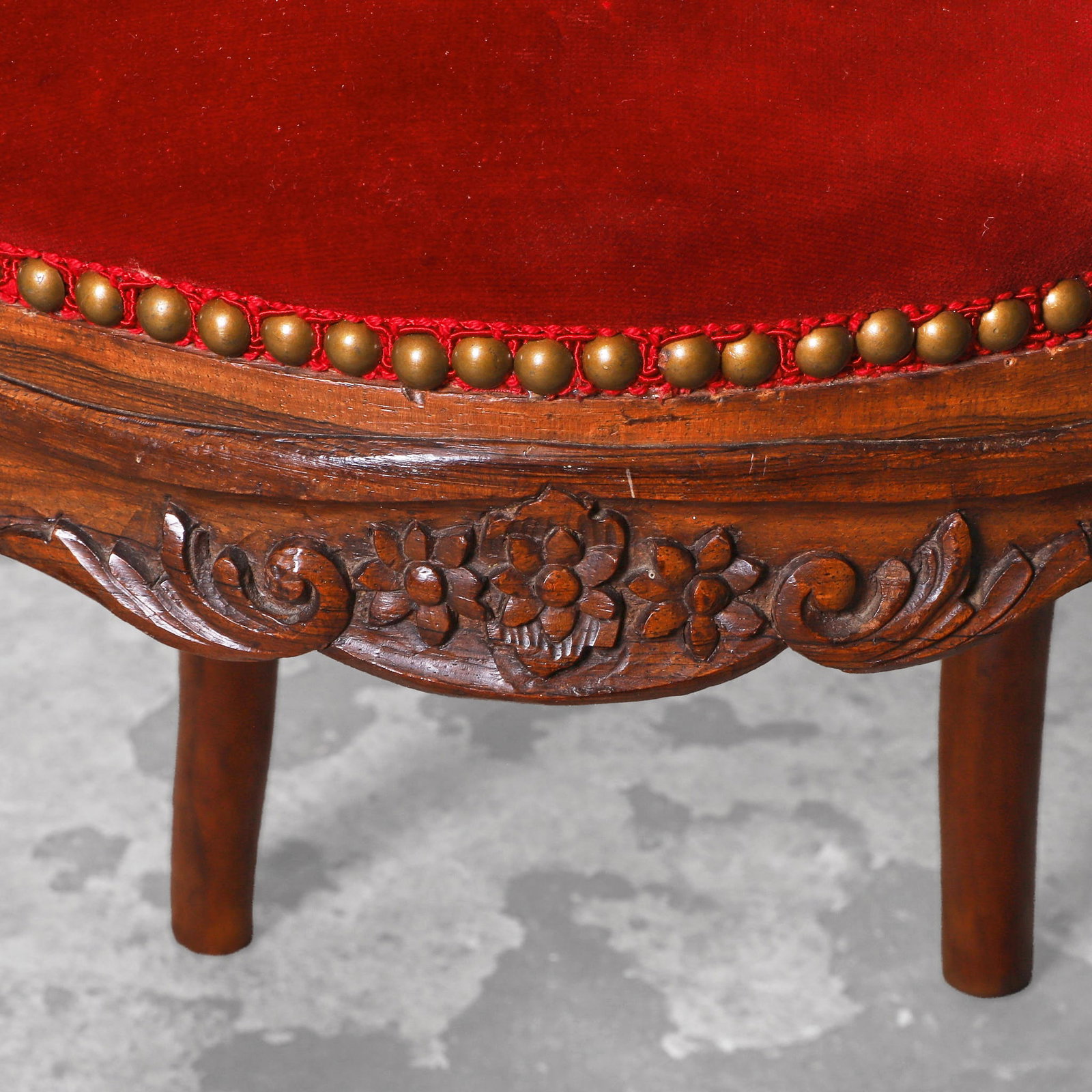 (7) Antique French Louis XV Style Carved Rosewood Dining Chairs - 8