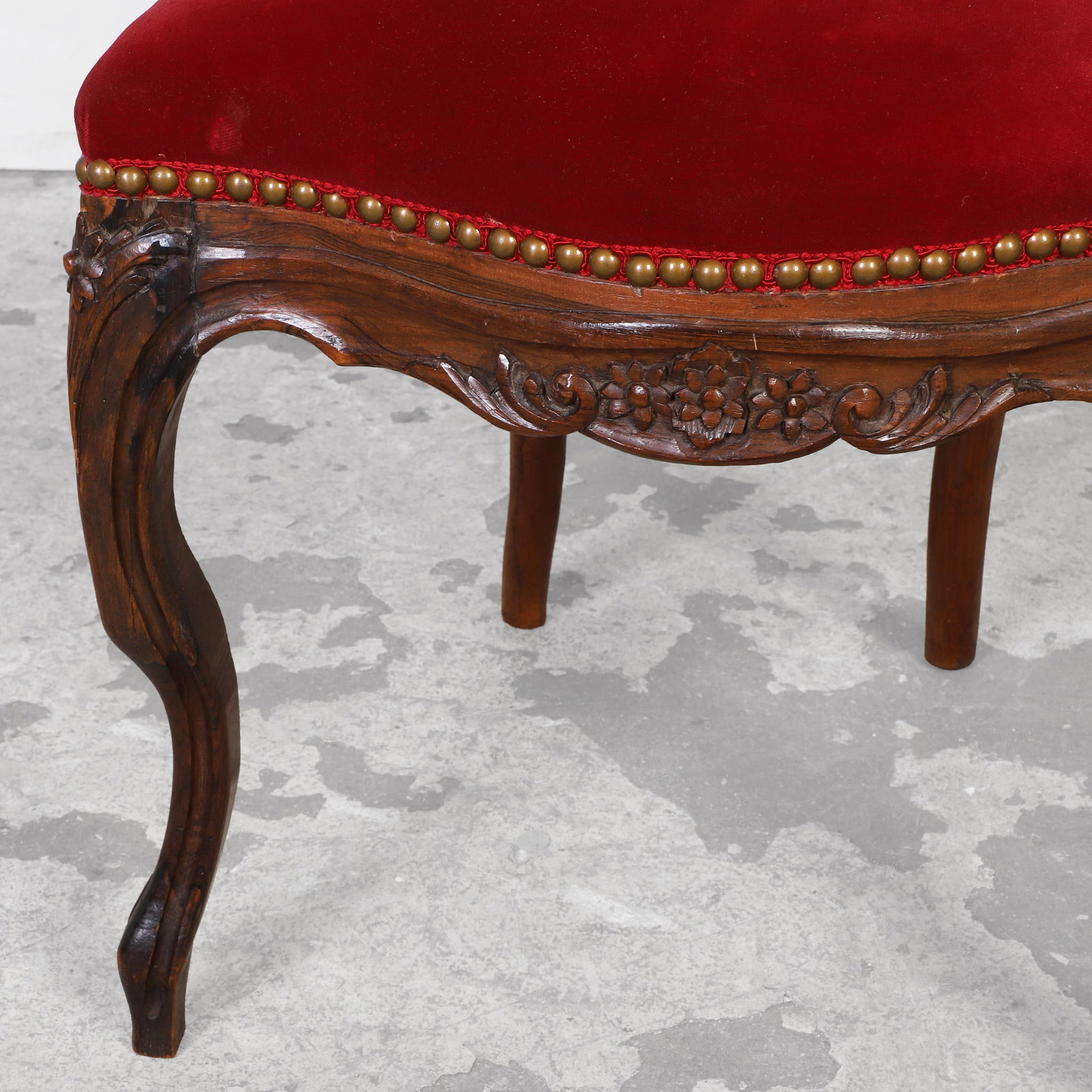 (7) Antique French Louis XV Style Carved Rosewood Dining Chairs - 9