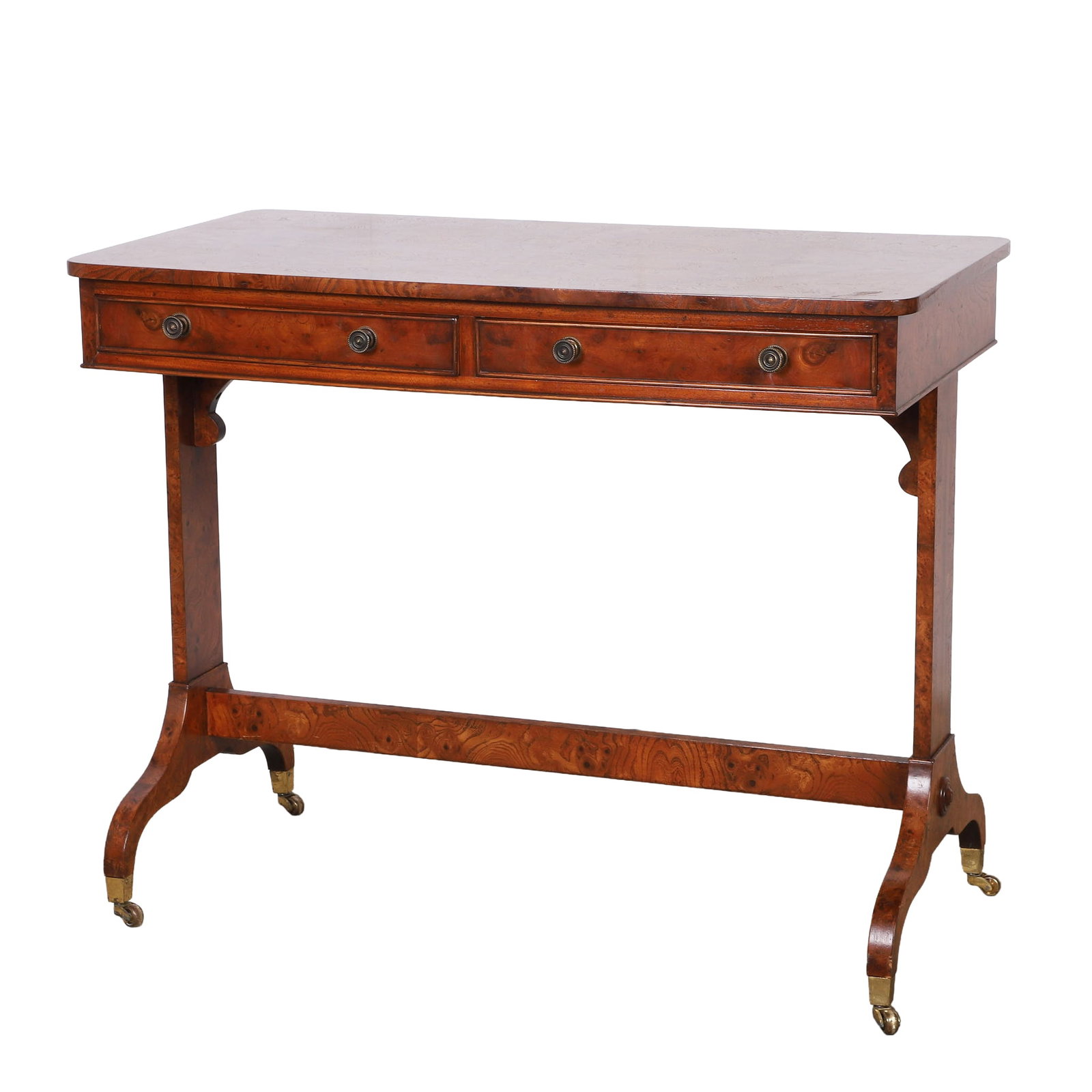 Regency Style Burl Veneer Writing Table (1 of 10)