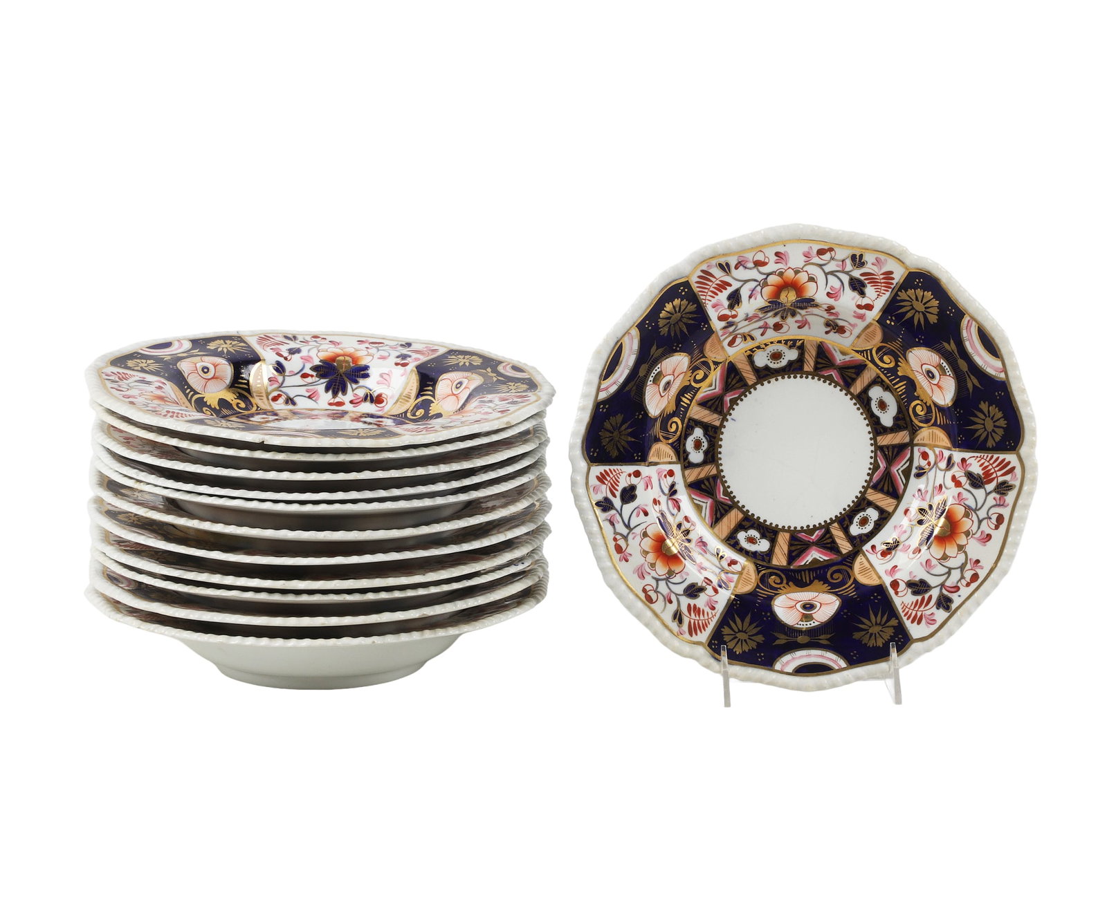 (12) Royal Crown Derby Imari Porcelain Soup Bowls (1 of 6)