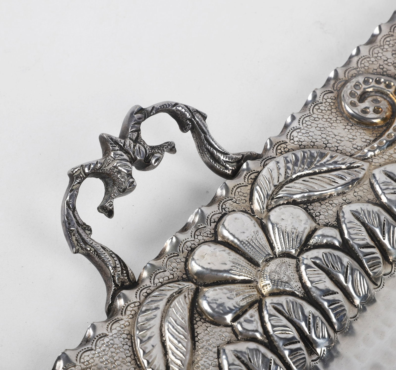 Chased Silver Serving Tray - 3