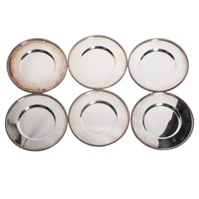 (6) Christofle Malmaison Silver Plate Chargers