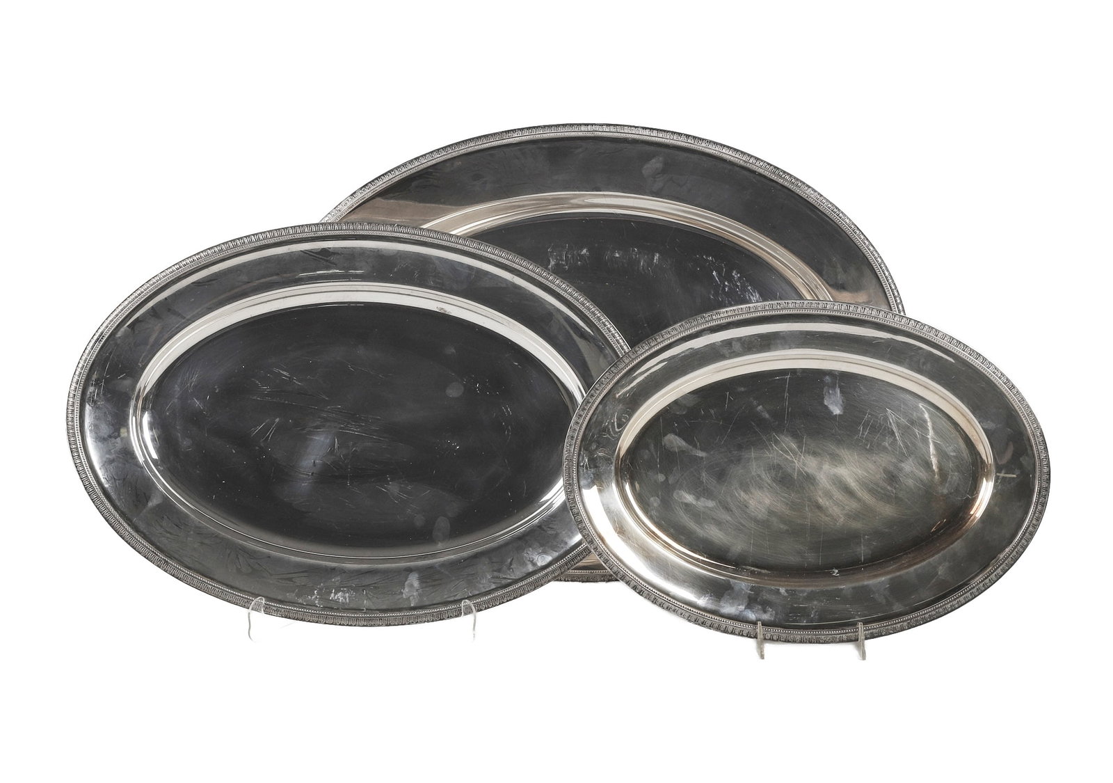(3) Christofle Silver Plated Malmaison Scaling Oval Platters (1 of 10)