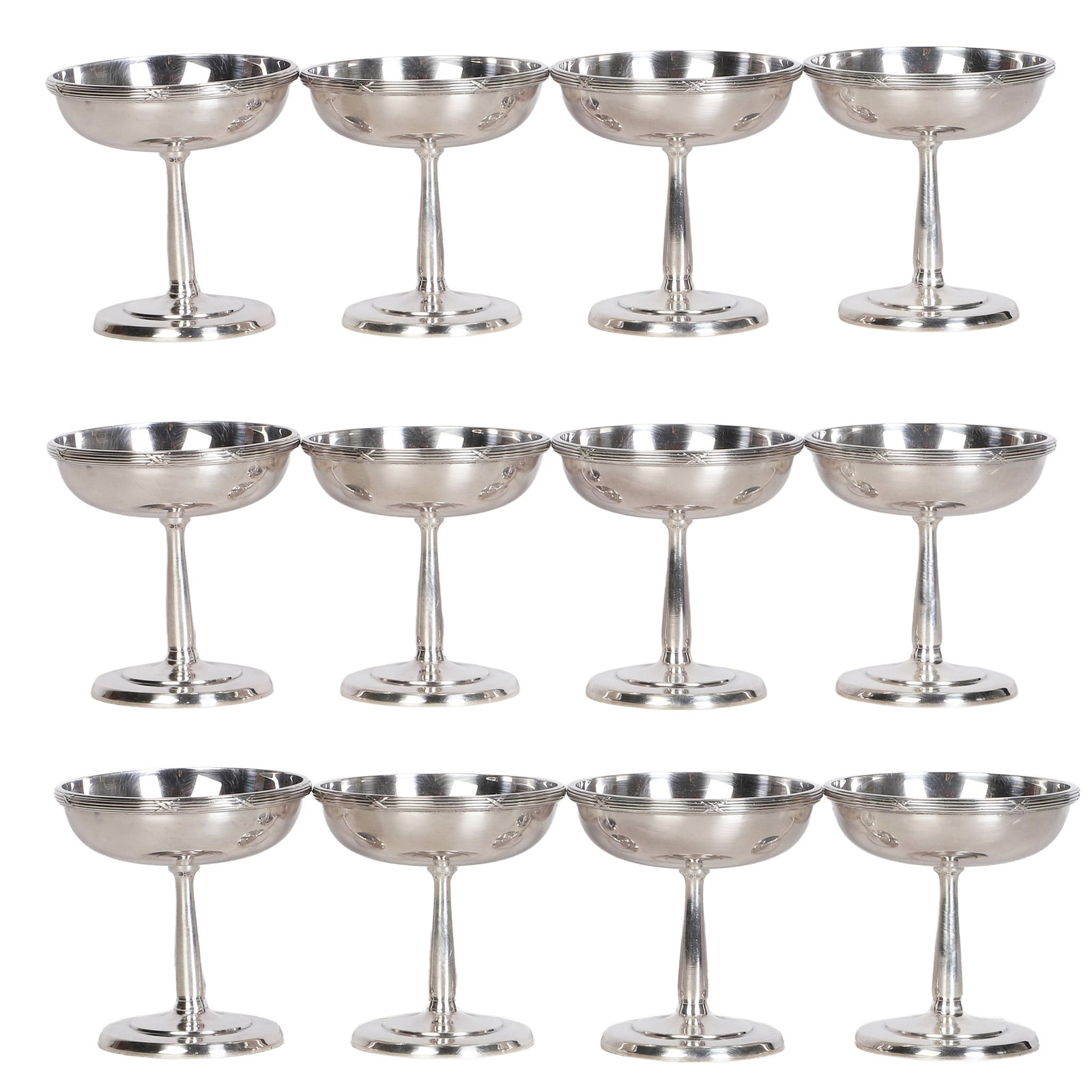 (12) Set of Fracalanza Silver Plate Sherbet Coupes (1 of 8)