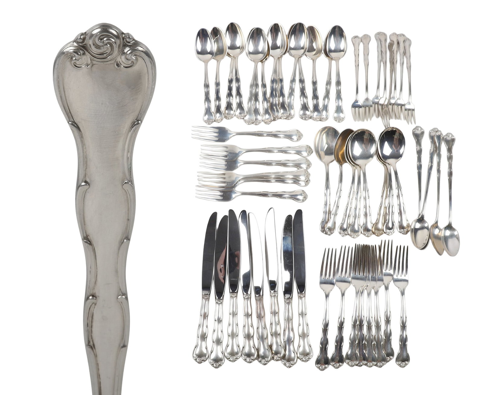 (58) Gorham Sterling 'Rondo' Silverware Set (1 of 6)