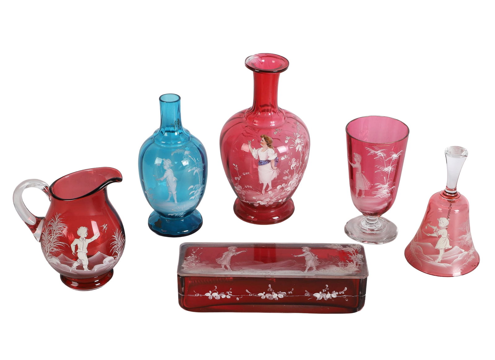 (6) Collection of Mary Gregory Glass, 19th C. (1 of 15)