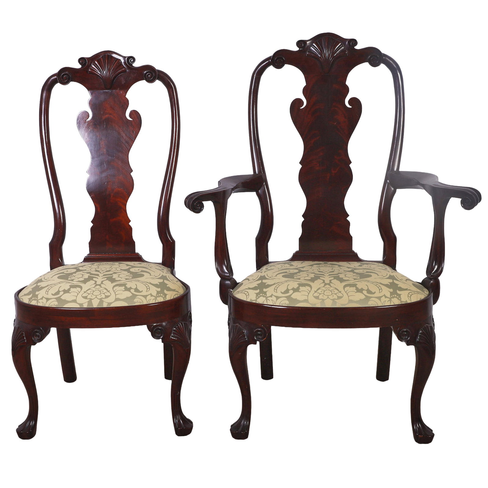 Franklin Heirloom Furniture, His & Hers Queen Anne Style Chairs (1 of 11)