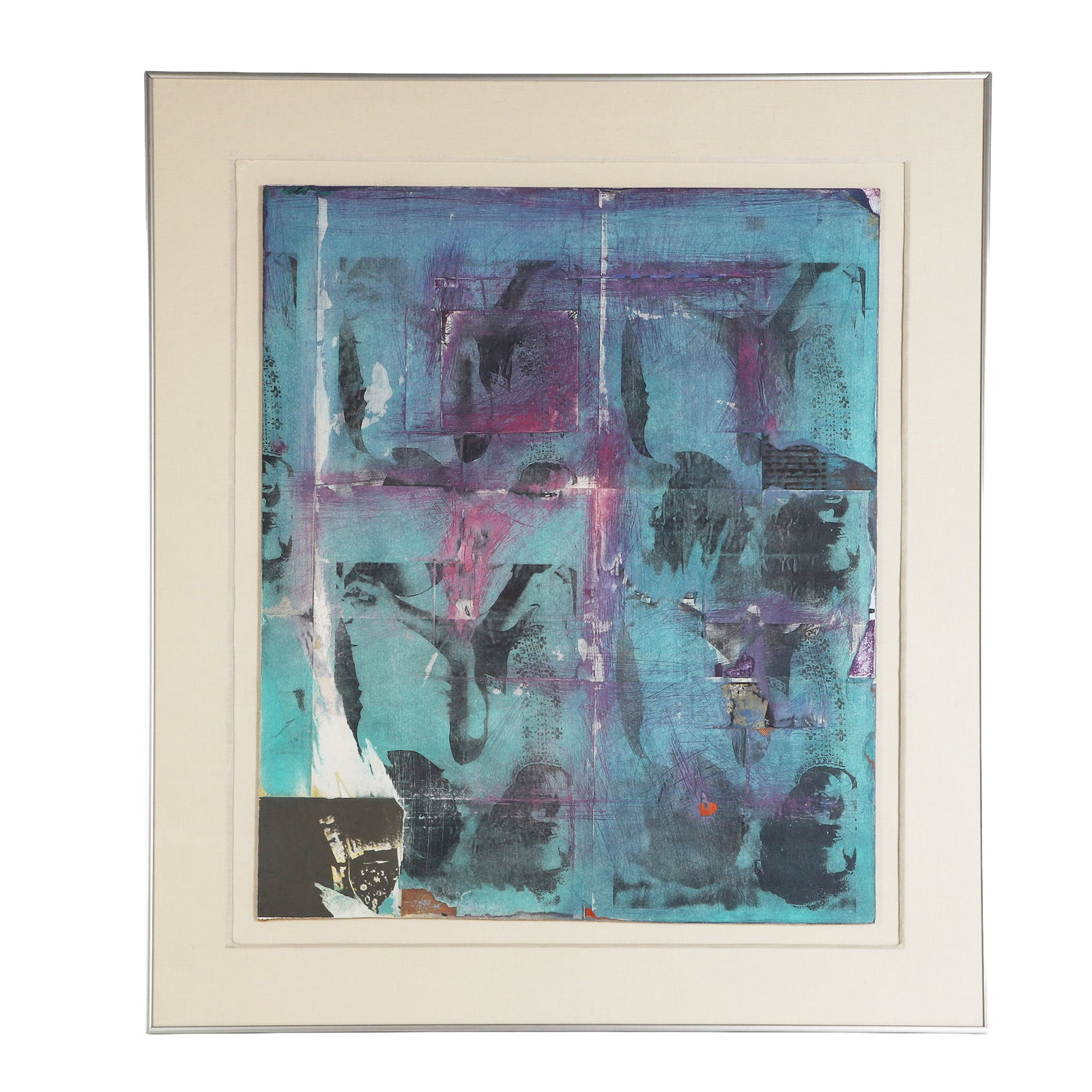 Gilberto Antonio Wilson (Dutch Antilles/American, b.1954) Serigraph: Titled: "Static Memories." An endearing visual social commentary on Black Identity, heritage, and the African American Experience. Serigraph on masonite, framed under glass. 28.5" H x 23.75" W board, 