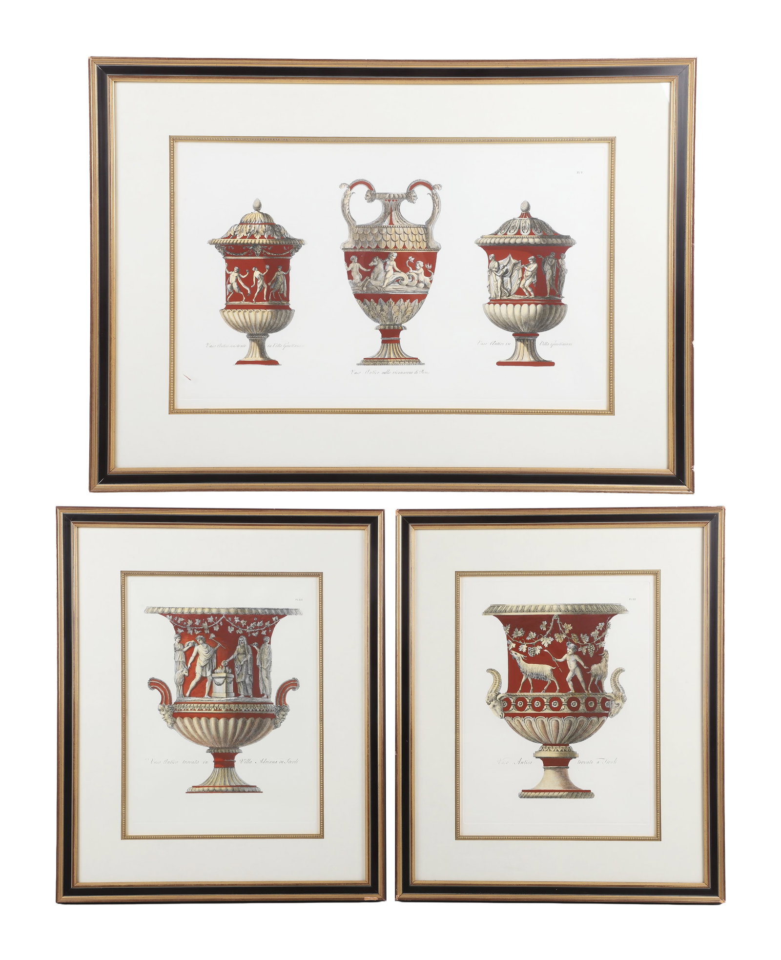 Garniture Suite (3) Hand Colored Folio Plates, Ancient Urns (1 of 8)