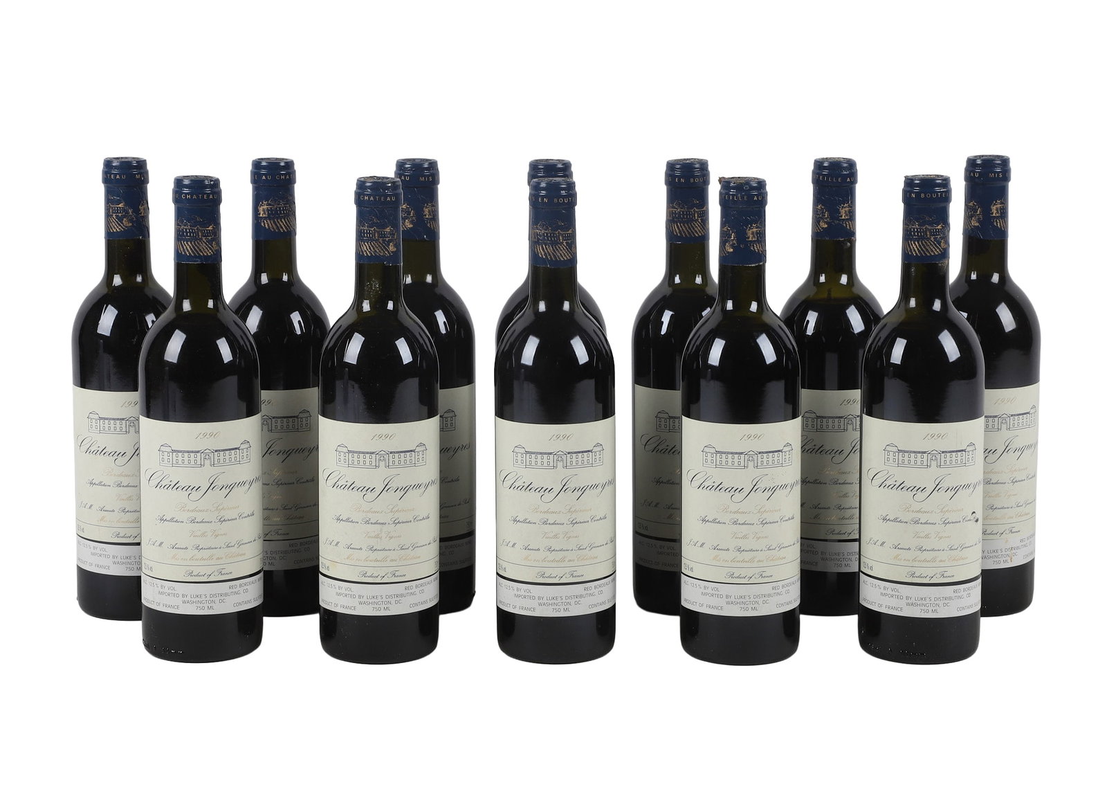 (12) Bottles Of 1990 Chateau Jonqueyres Bordeaux Superieur (1 of 5)