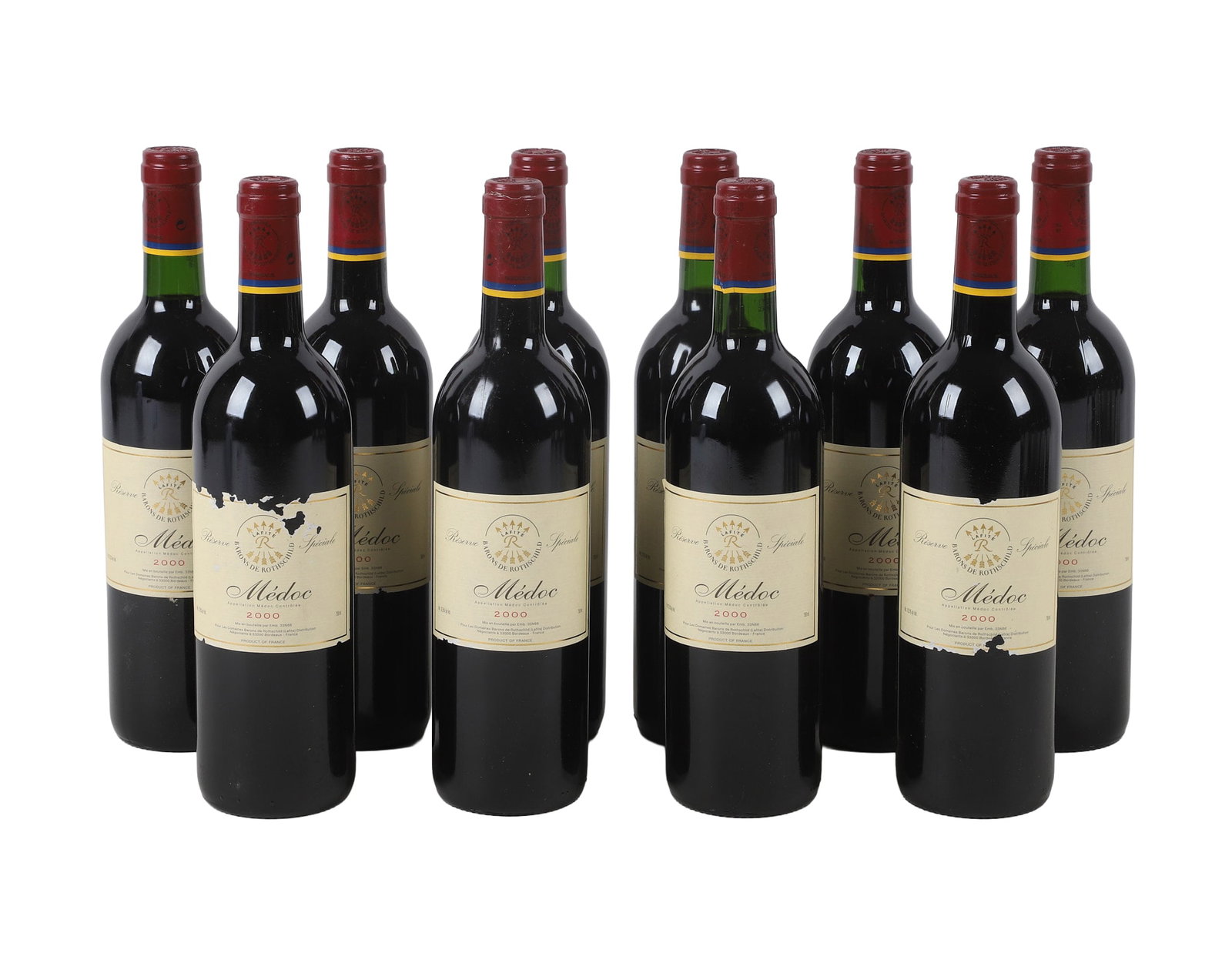 (10) Bottles 2000 Barons de Rothschild Lafite Collection Reserve Speciale Medoc: (10) Bottles 2000 Barons de Rothschild Lafite Collection Reserve Speciale Medoc (10) Bottles 2000 Barons de Rothschild Lafite Collection Reserve Speciale Medoc, never opened, original labels, 750 ml