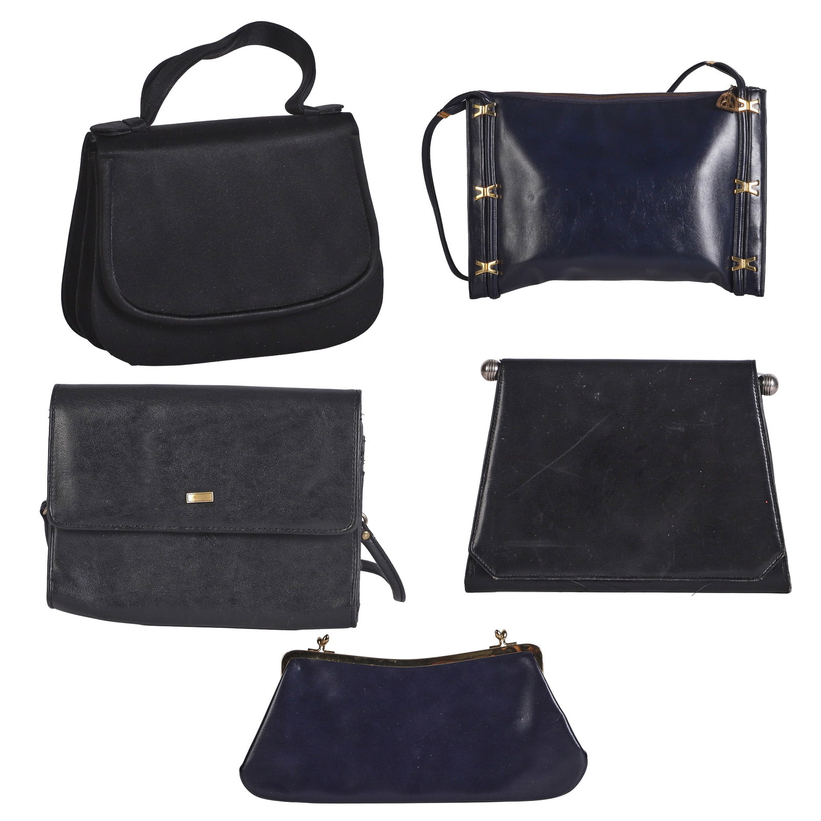 (7) Vintage Women's Handbags & Clutches to include Manon: (7) Vintage Women's Handbags & Clutches to include Manon Collection of seven vintage women's handbags and clutches including a Sherry Rosenfeld black shoulder bag, Made in Italy exclusively for Walbor