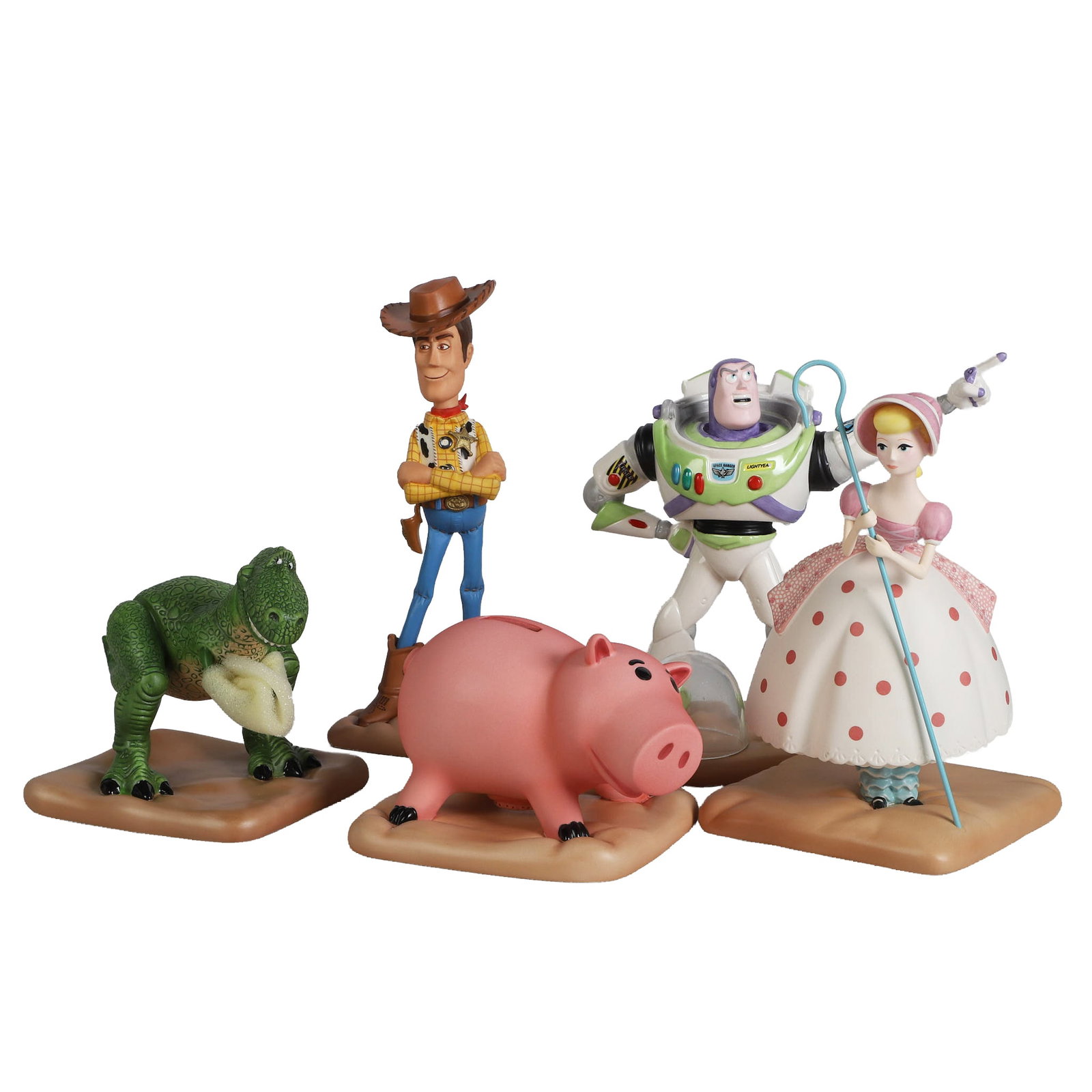 (5) Walt Disney Classics Toy Story Figurines: (5) Walt Disney Classics Toy Story Figurines Group of Walt Disney Classics Toy Story Figurines to include Bo Peep, Woody, Buzz Lightyear, Rex and Hamm, all in original boxes.