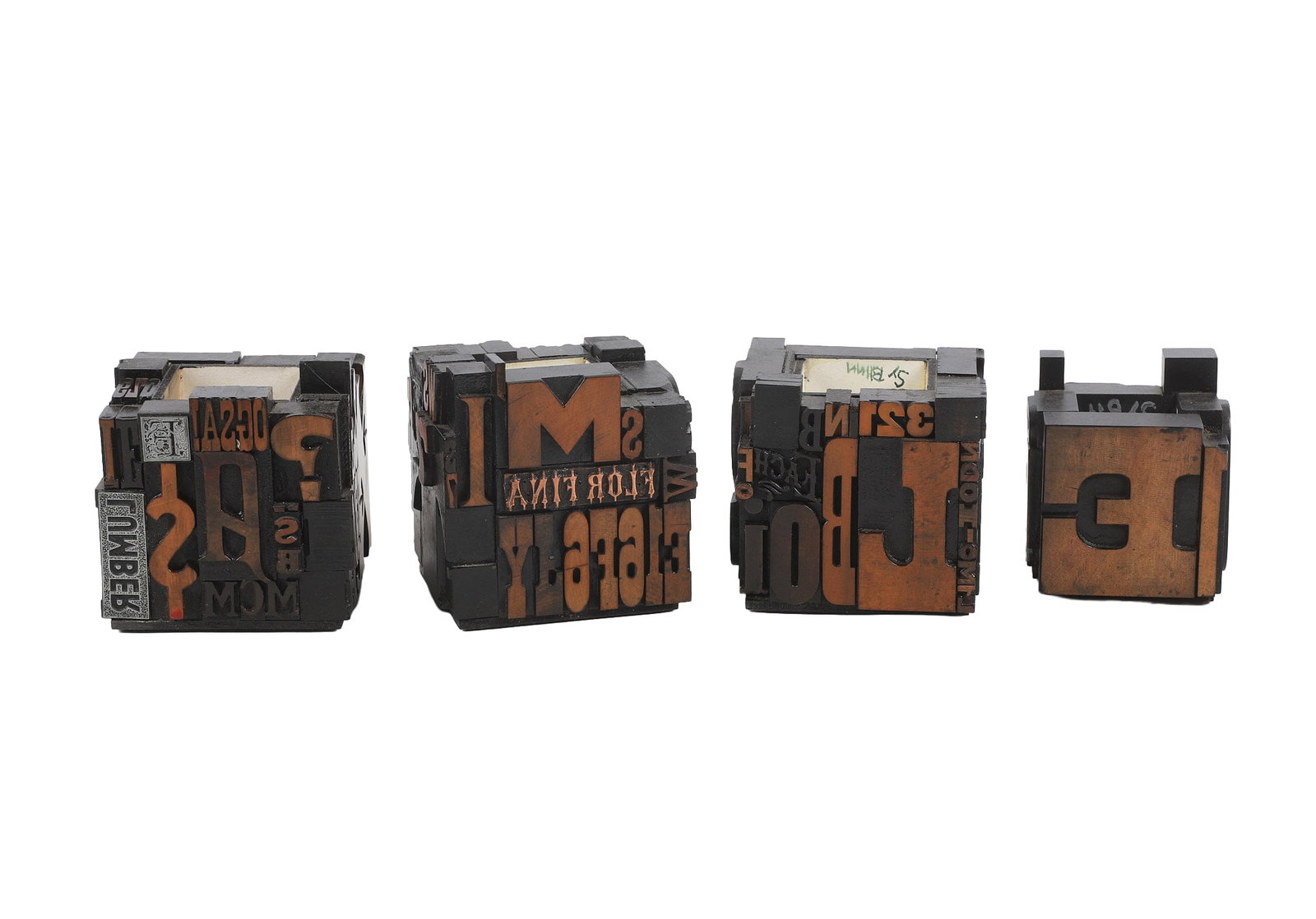 (4) Sculptural Typography Pen/Pencil Caddies (1 of 8)