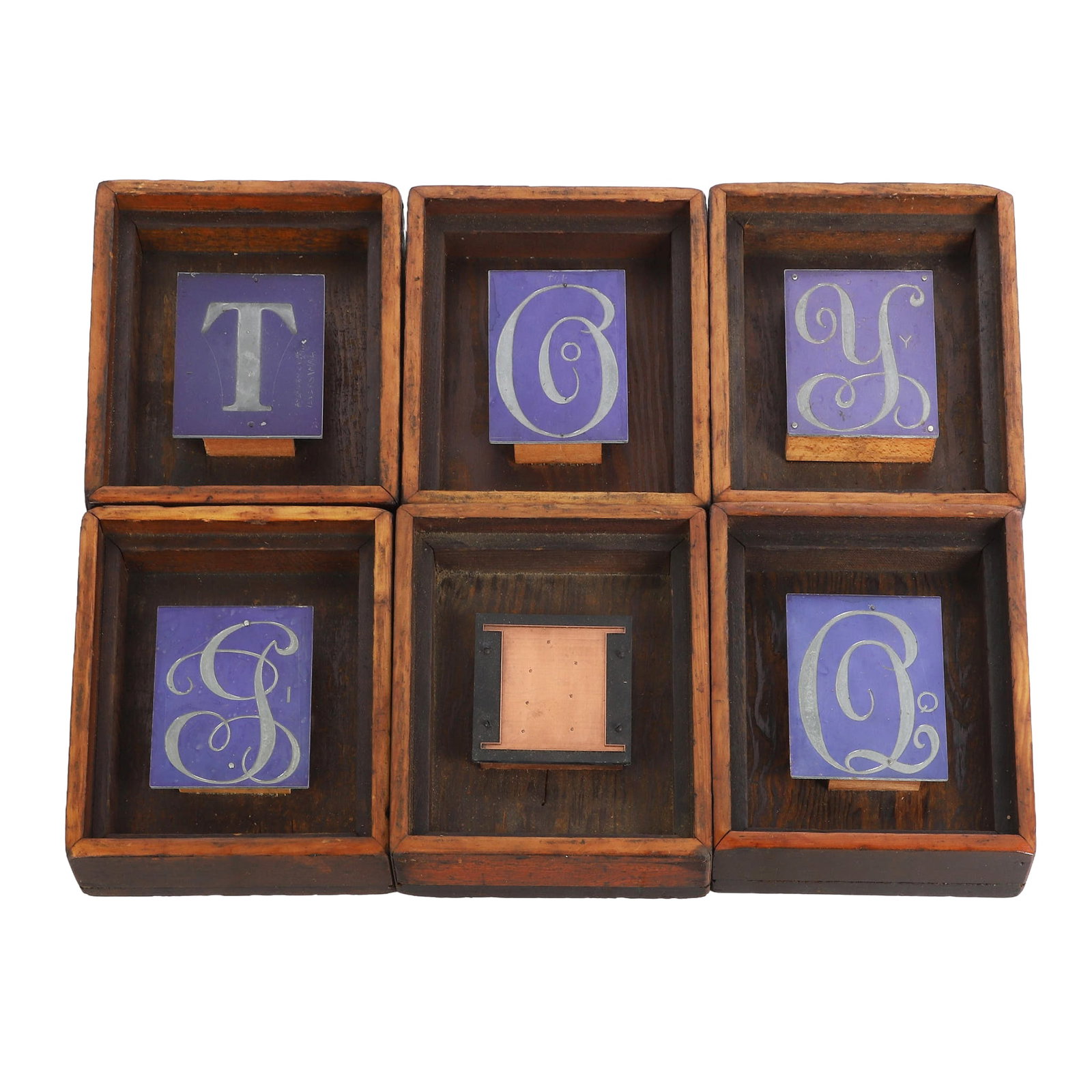 (6) Framed Copper Plate Typography (1 of 8)