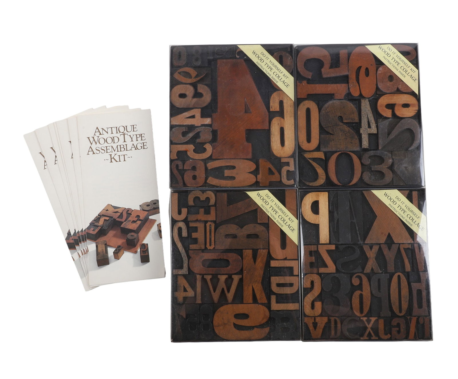 (4) NOS Wood Typography DIY Art Kit (1 of 6)