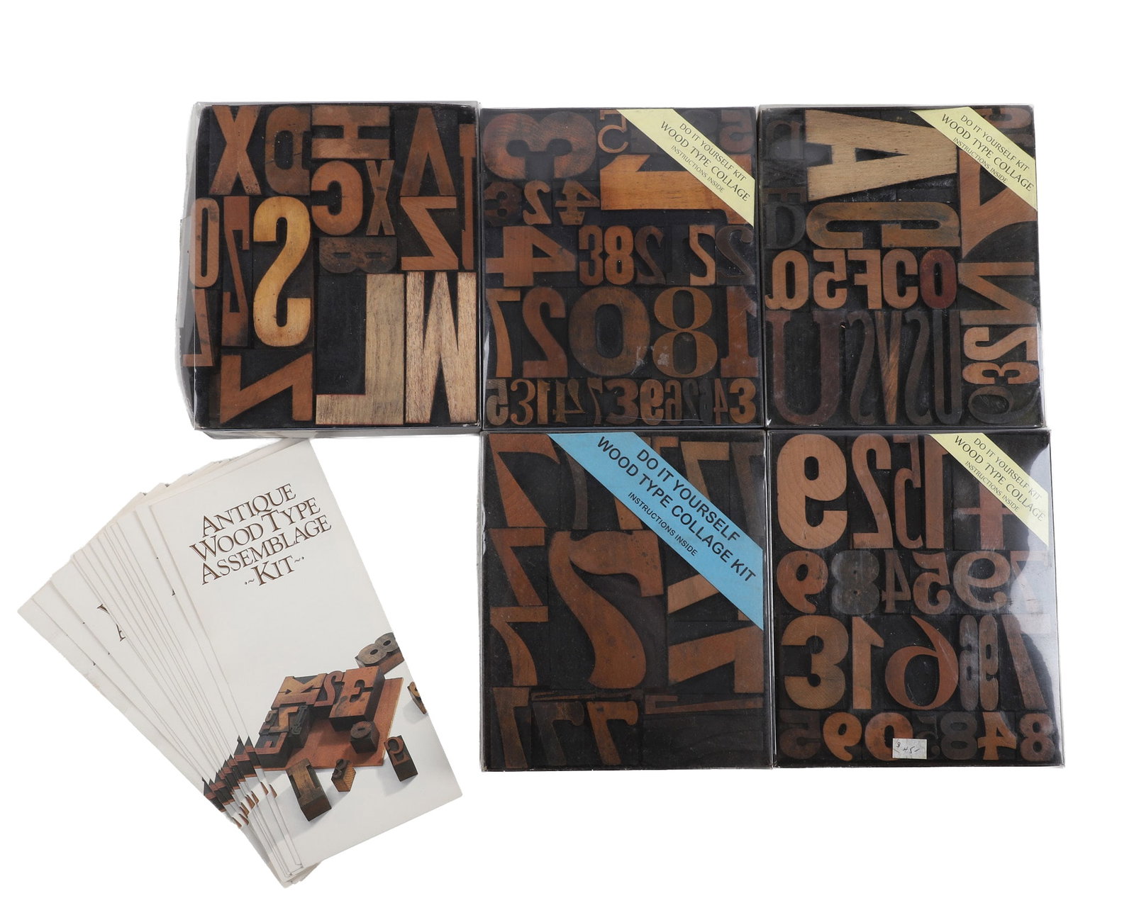 (5) NOS Wood Typography DIY Art Kit (1 of 6)