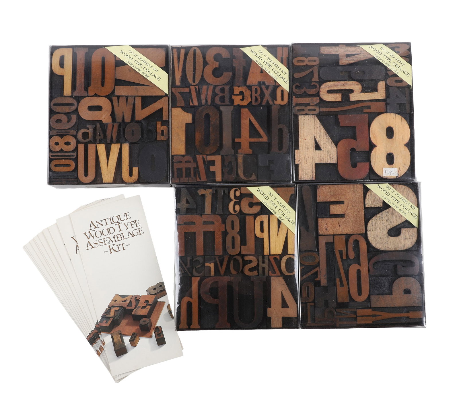 (5) NOS Wood Typography DIY Art Kit (1 of 8)